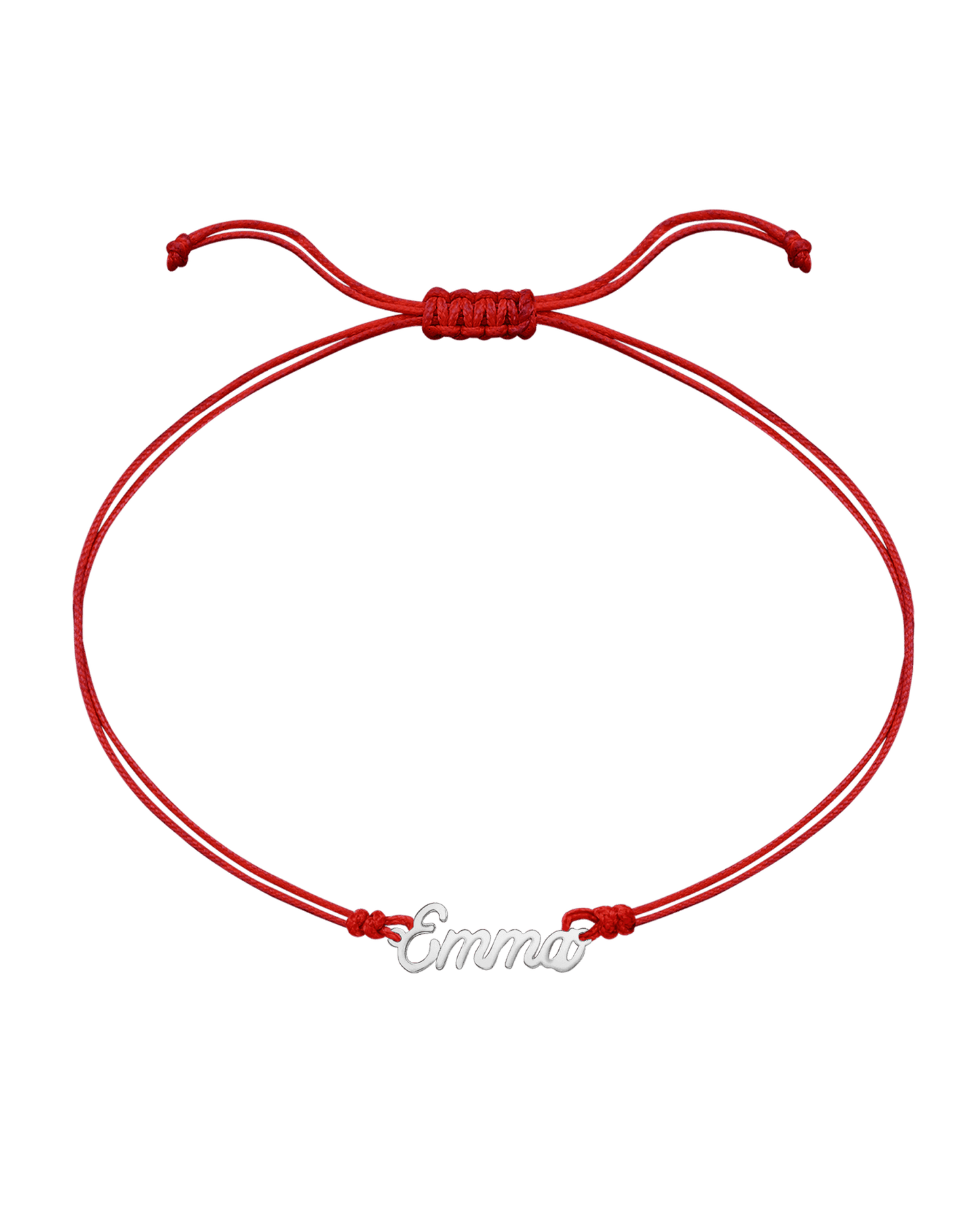 Le String of Love Prénom - Or Blanc 14 carats Bracelets 14K Solid Gold Rouge 1