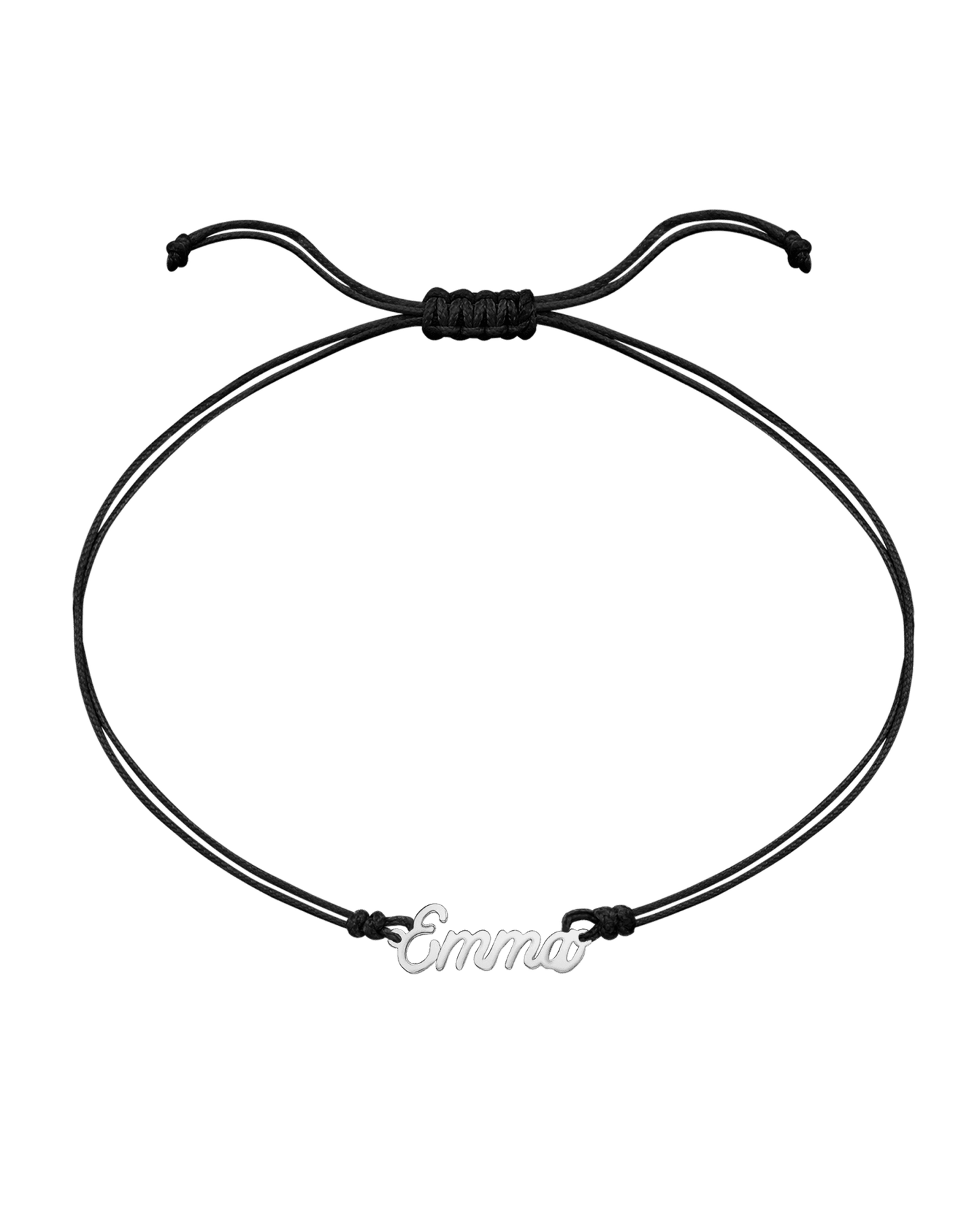 Le String of Love Prénom - Or Blanc 14 carats Bracelets 14K Solid Gold Noir 1