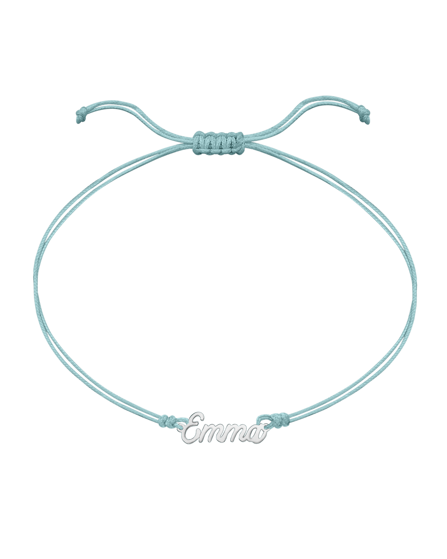 Le String of Love Prénom - Or Blanc 14 carats Bracelets 14K Solid Gold Turquoise 1