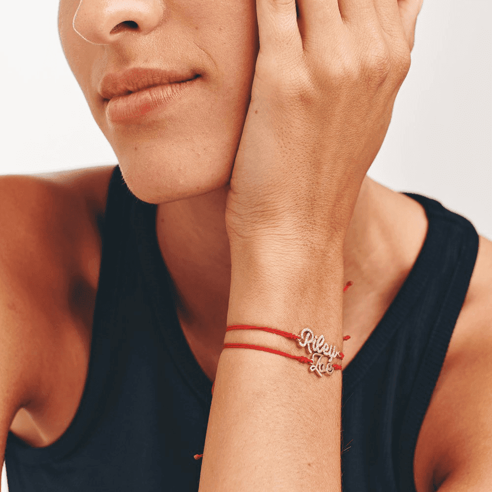 Le String of Love Prénom - Or Blanc 14 carats Bracelets 14K Solid Gold