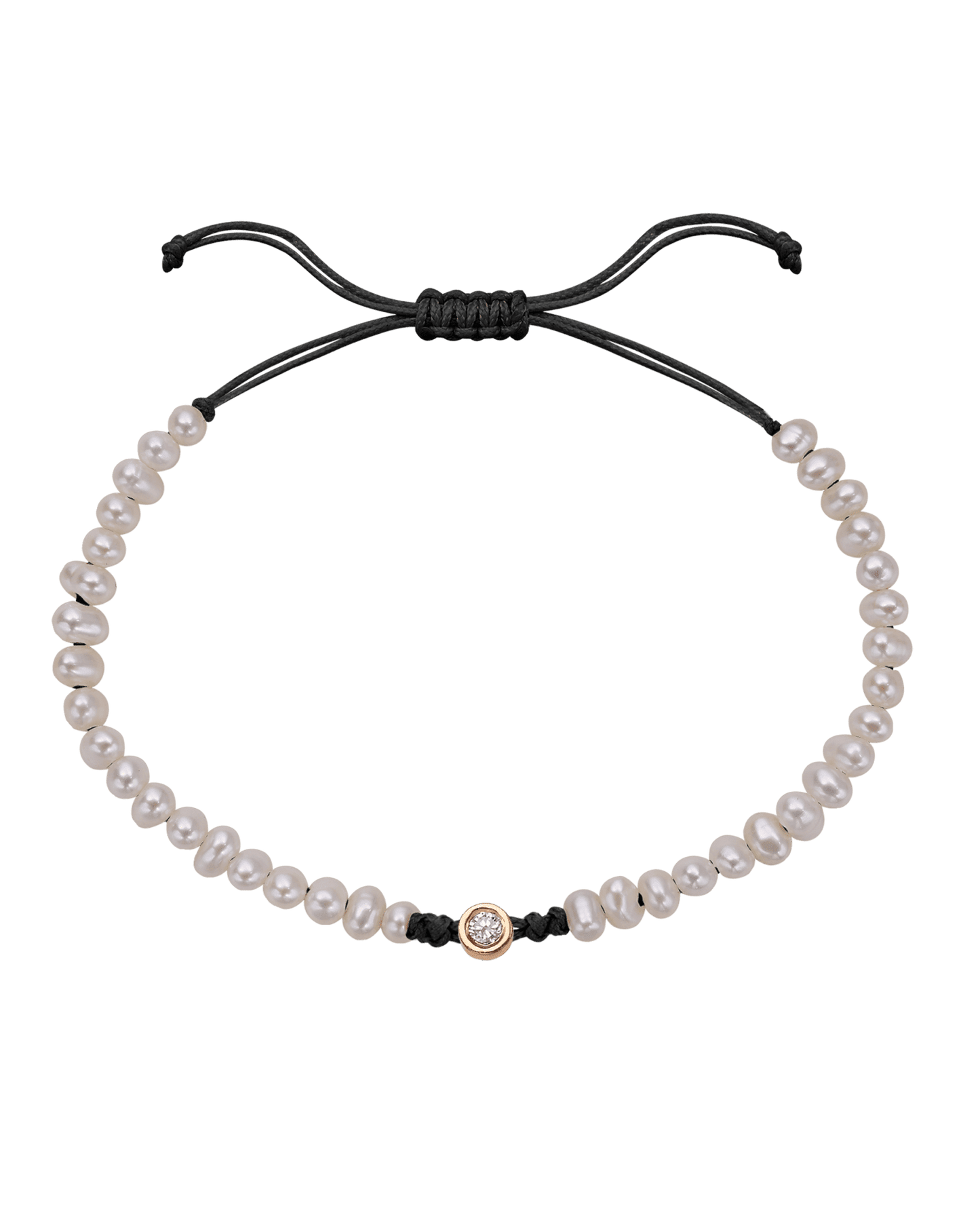Le String of Love Perles Naturelles - Or Rose 14 carats Bracelets magal-dev Noir Medium: 0.05 carats