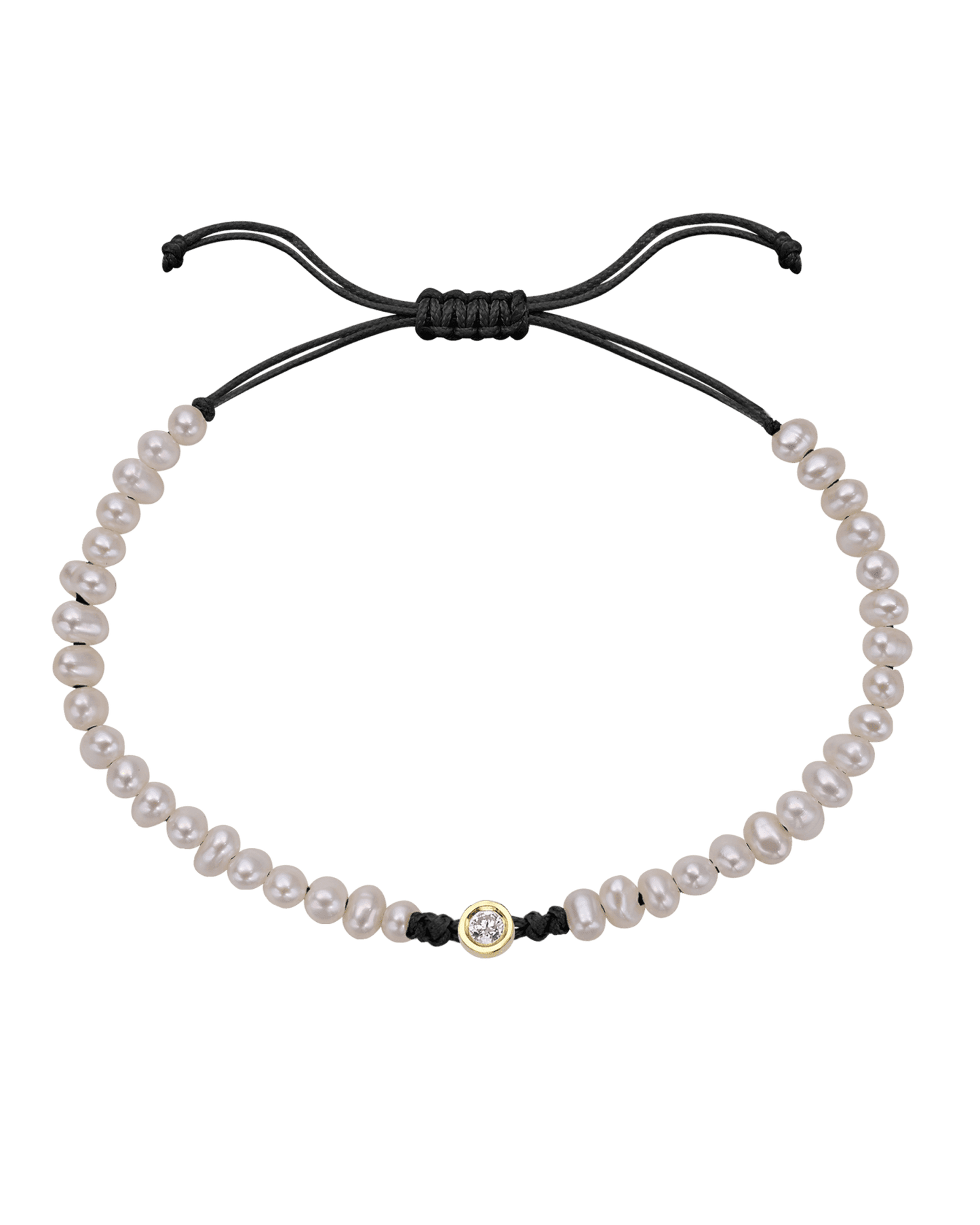 Le String of Love Perles Naturelles - Or Jaune 14 carats Bracelets magal-dev Noir Medium: 0.05 carats