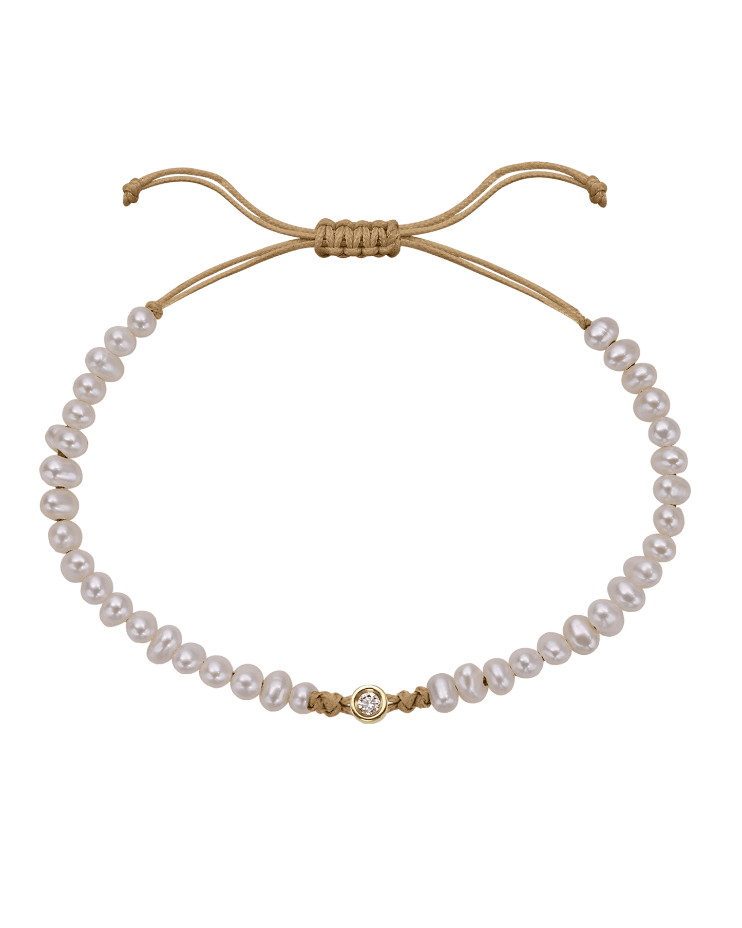 Le String of Love Perles Naturelles - Or Jaune 14 carats Bracelets magal-dev Camel Small: 0.03 carats