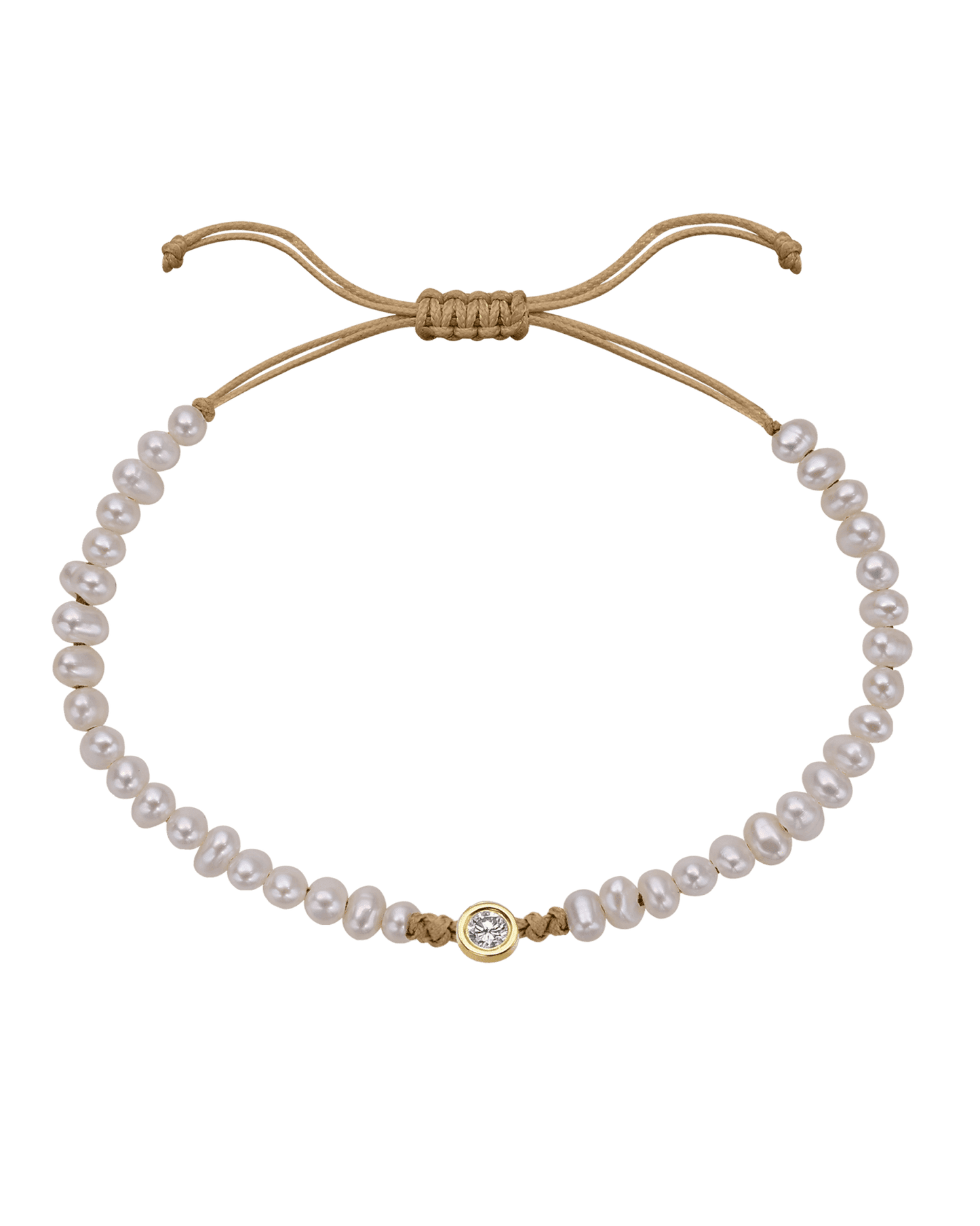 Le String of Love Perles Naturelles - Or Jaune 14 carats Bracelets magal-dev Camel Large: 0.10 carats