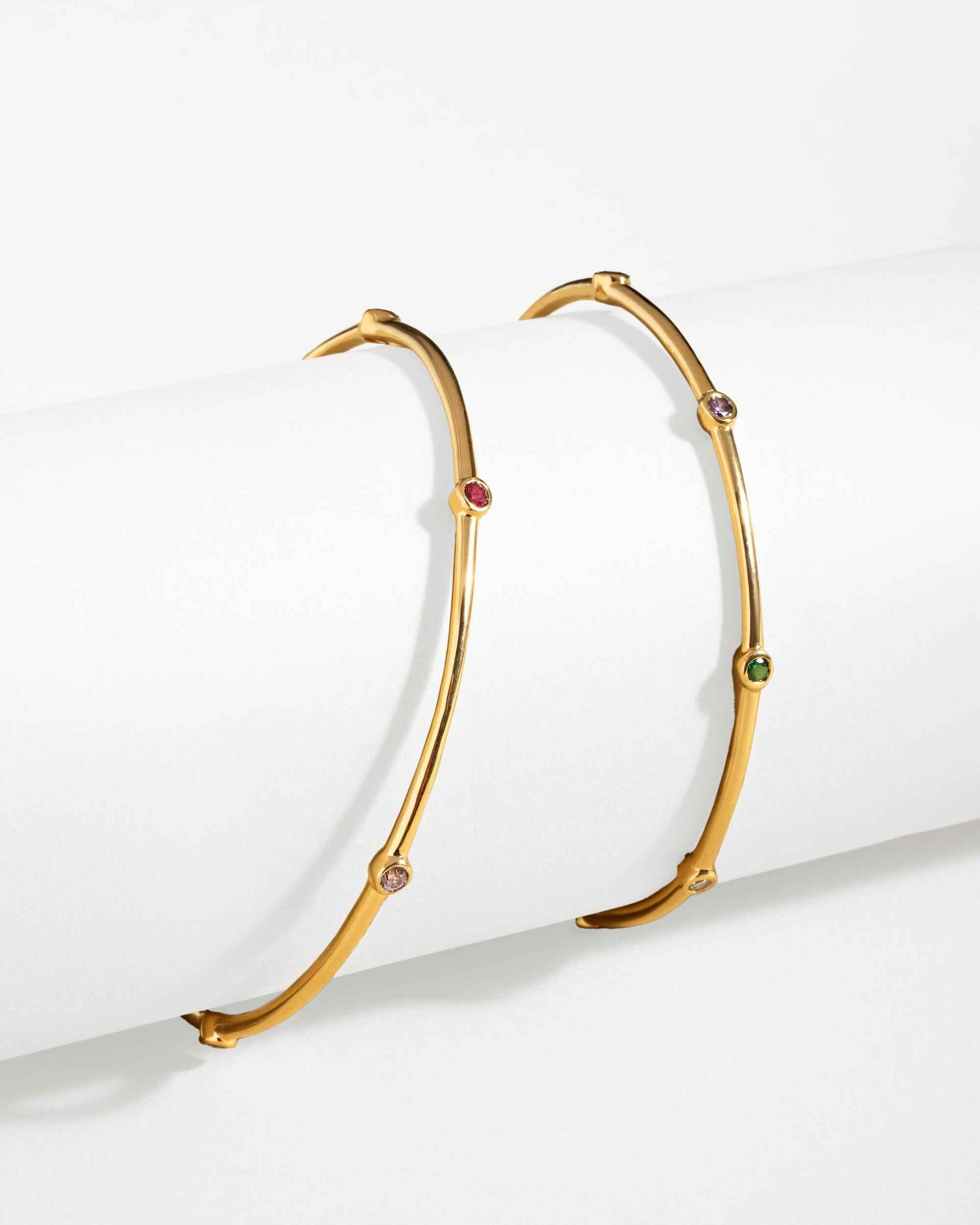 Birthstone Bangle - 18K Gold Vermeil Bracelets magal-dev
