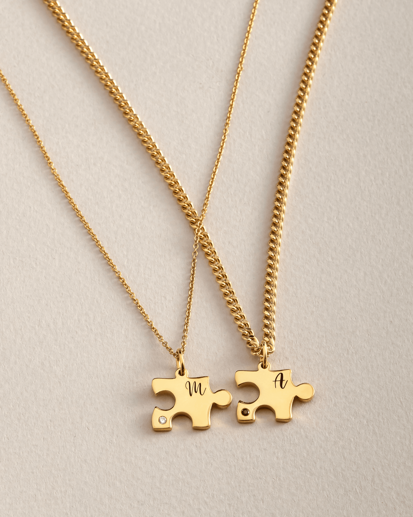 Puzzle Necklaces for Couple - 18K Gold Vermeil Necklaces magal-dev