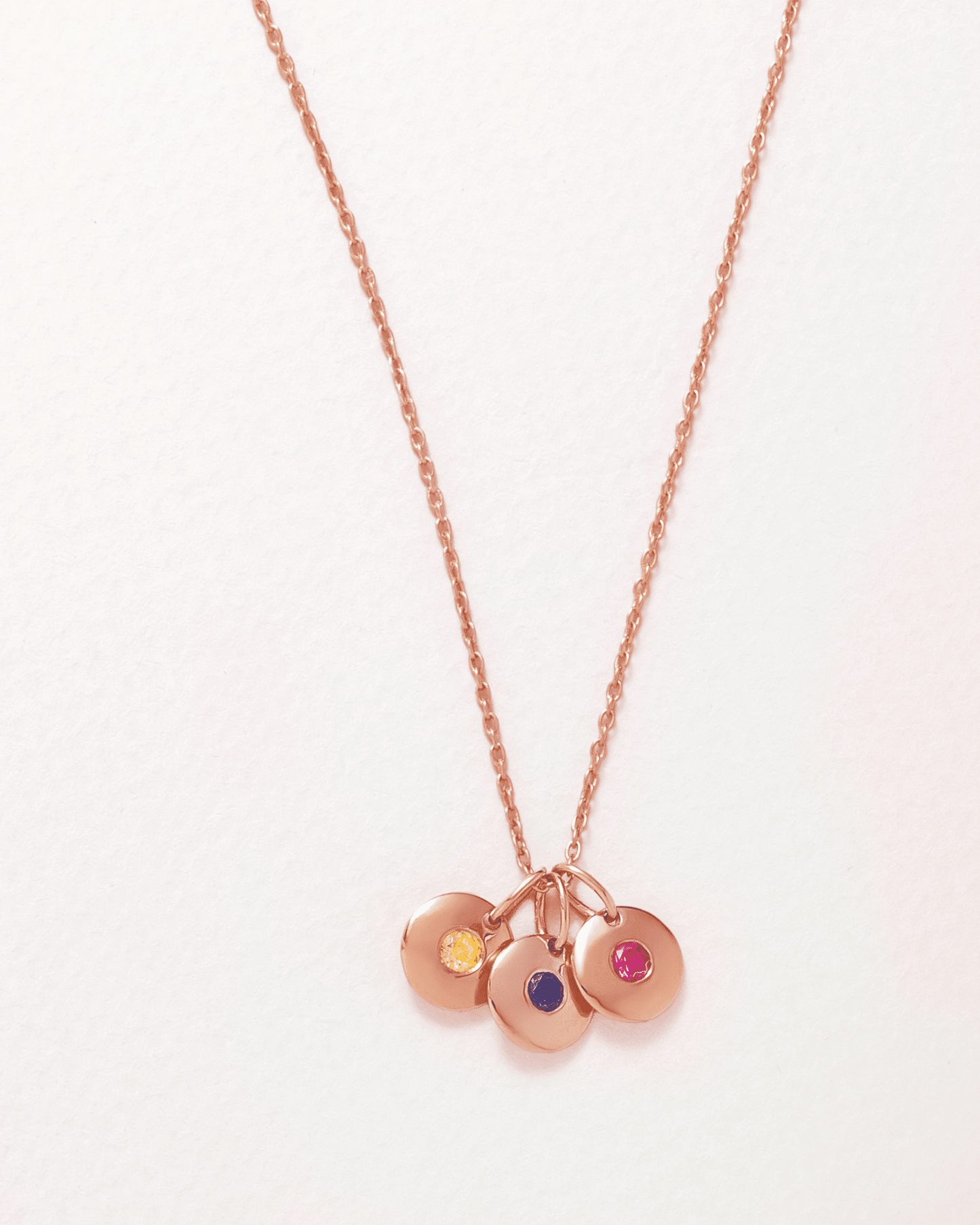 Birthstone Charm Necklace - 18K Rose Vermeil Necklaces magal-dev