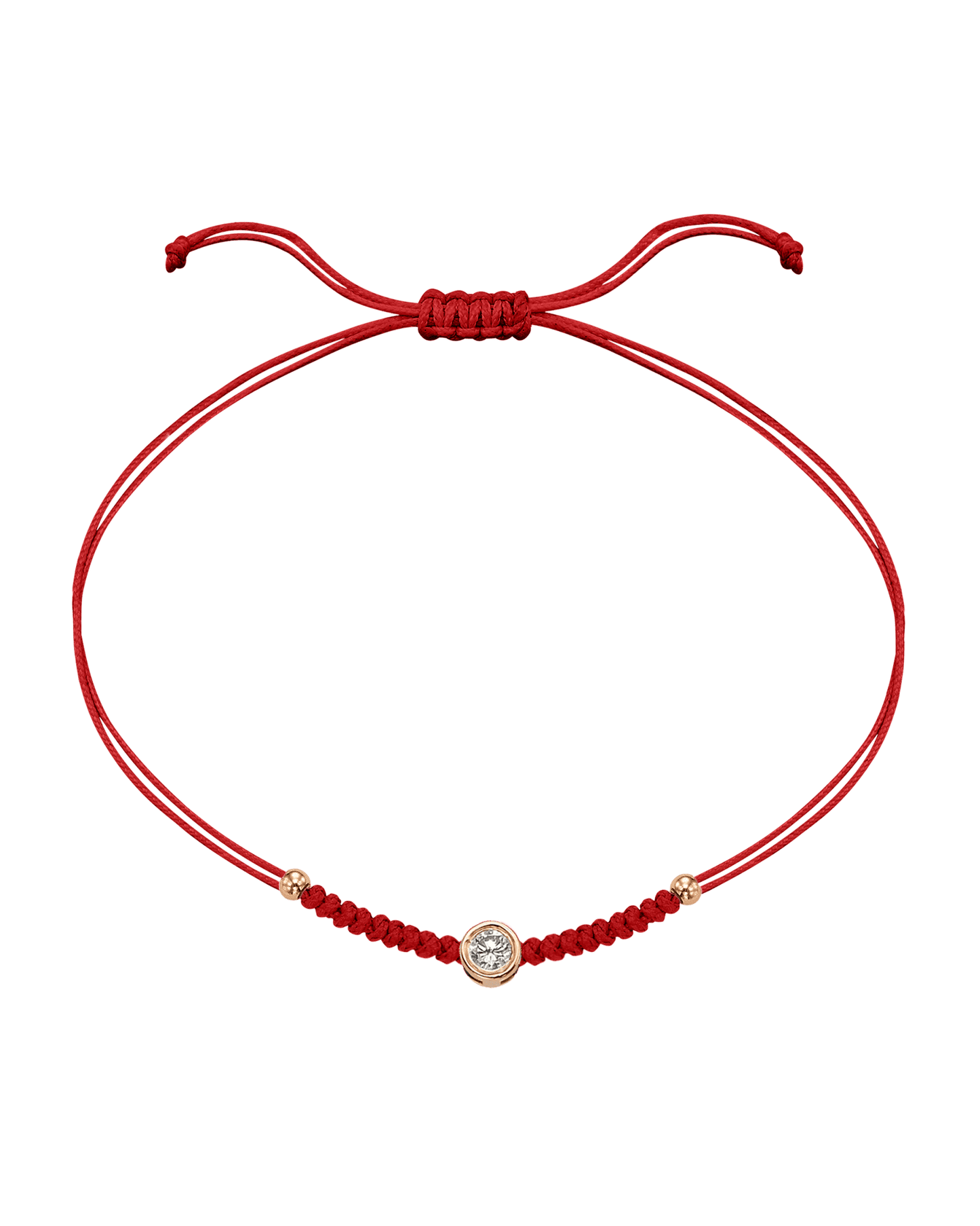 Le String of Love Boules D'or - Or Rose 14 carats Bracelet 14K Solid Gold Rouge Large: 0.10 carats
