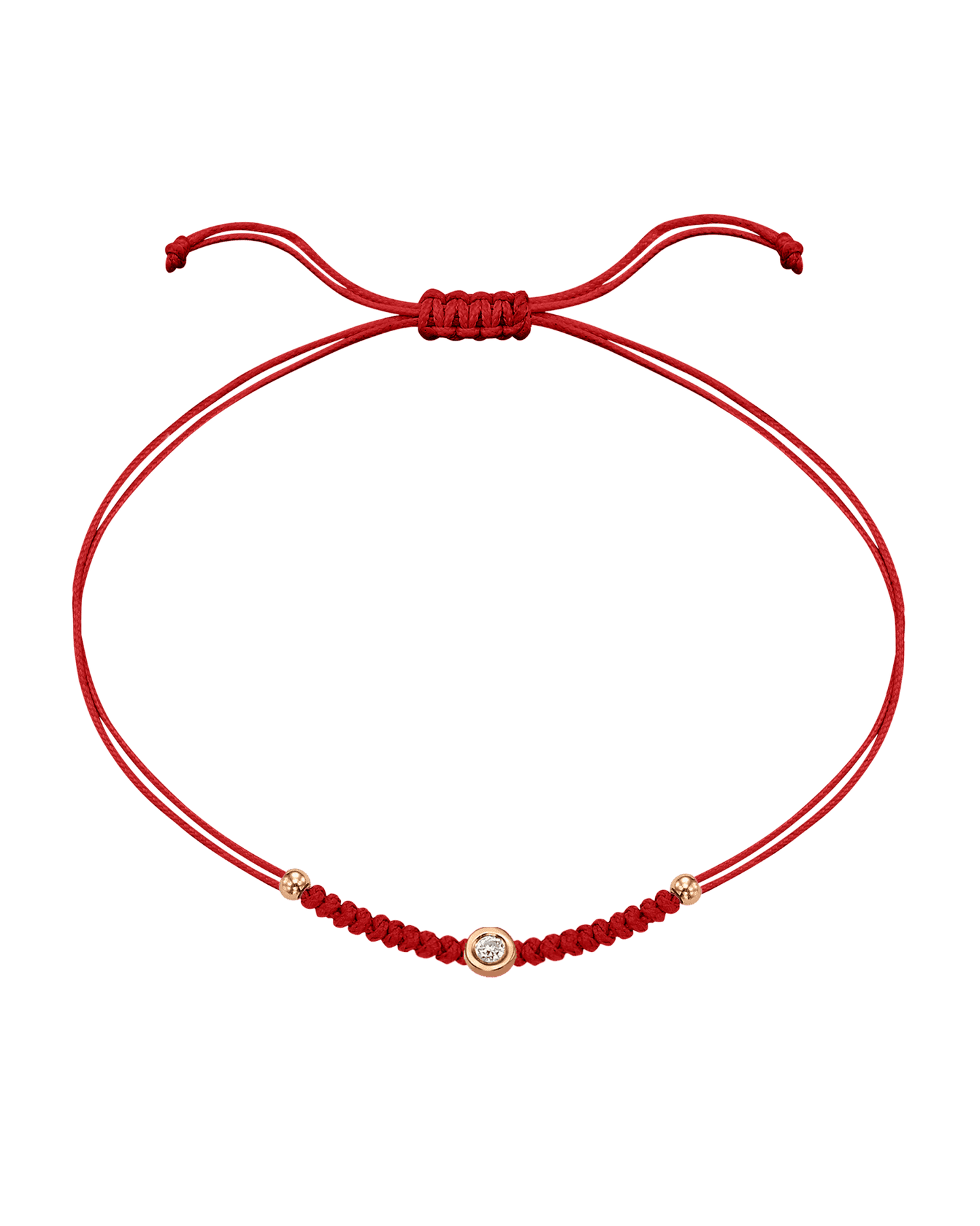 Le String of Love Boules D'or - Or Rose 14 carats Bracelet 14K Solid Gold Rouge Small: 0.03 carats
