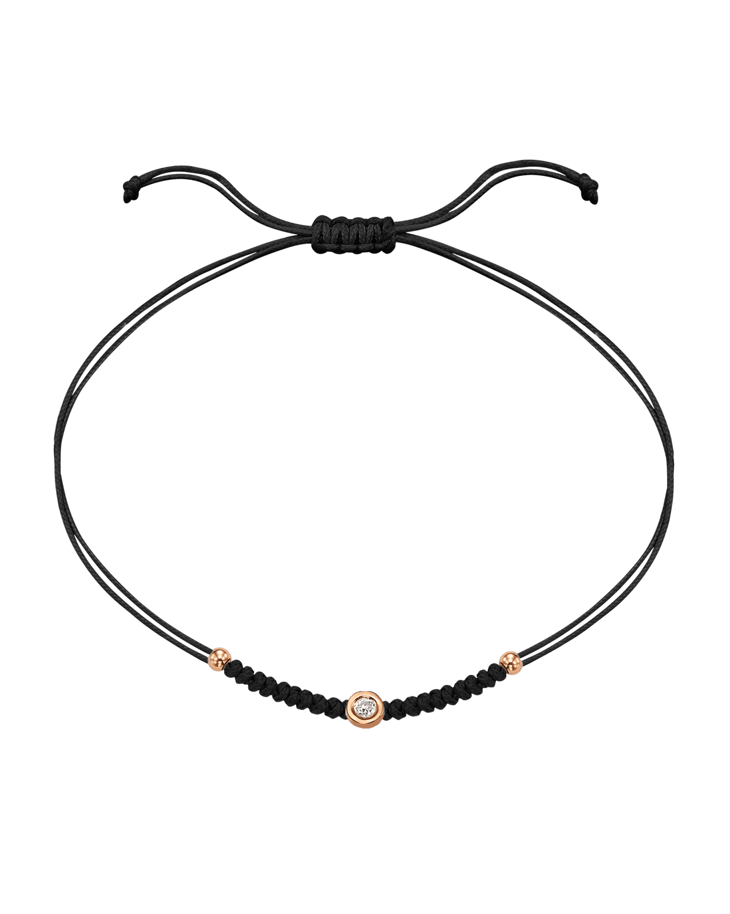 Le String of Love Boules D'or - Or Rose 14 carats Bracelet 14K Solid Gold Noir Small: 0.03 carats