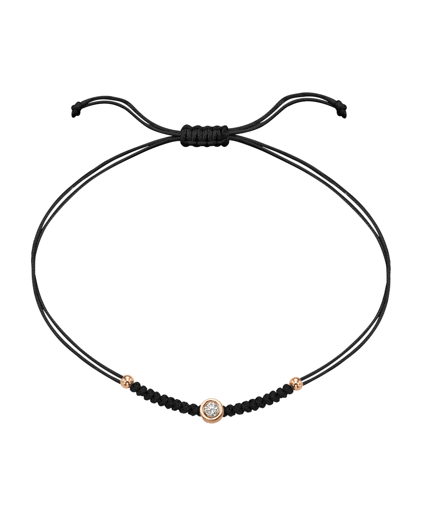 Le String of Love Boules D'or - Or Rose 14 carats Bracelet 14K Solid Gold Noir Medium: 0.05 carats