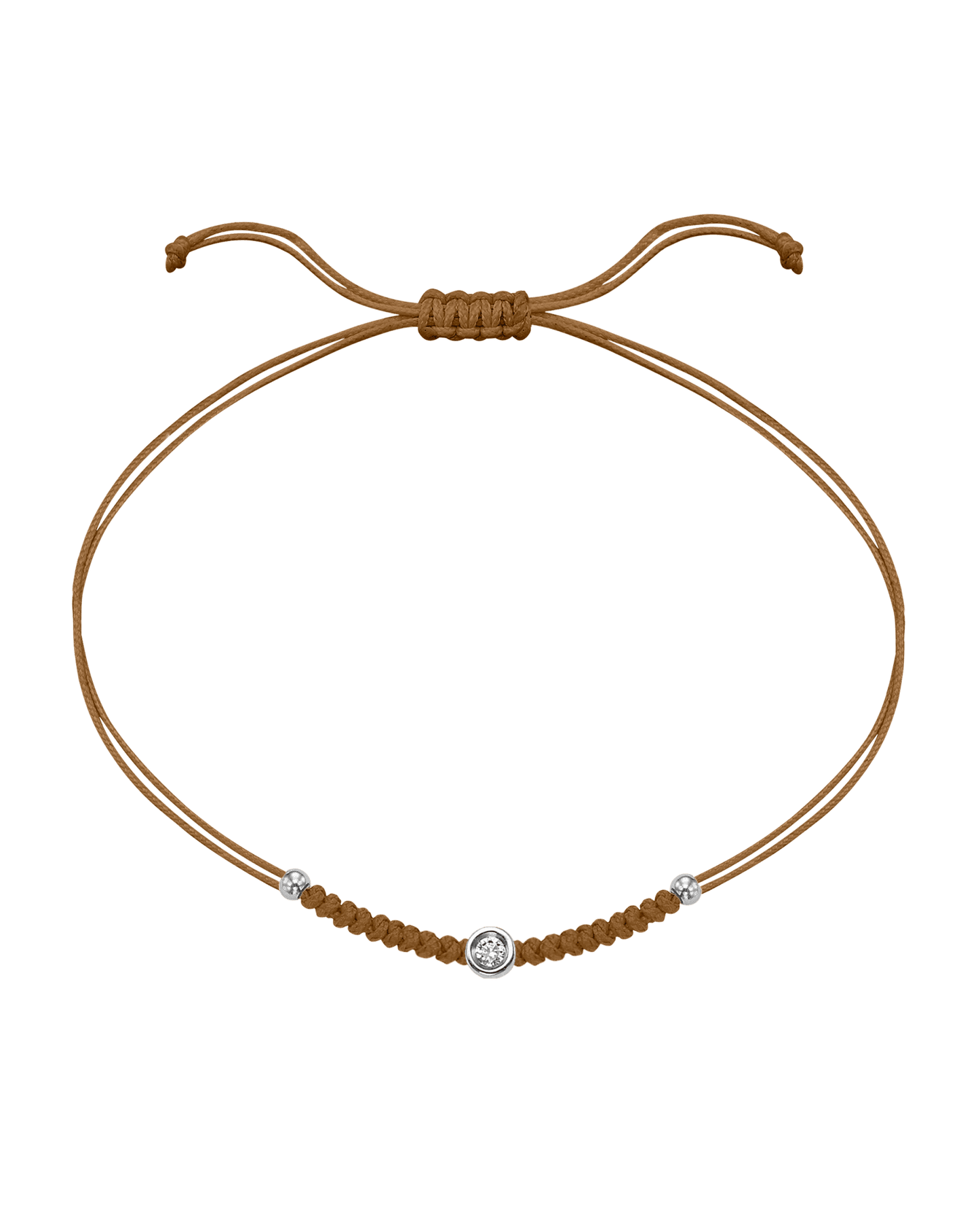 Le String of Love Boules D'or - Or Blanc 14 carats Bracelet 14K Solid Gold Camel Small: 0.03 carats