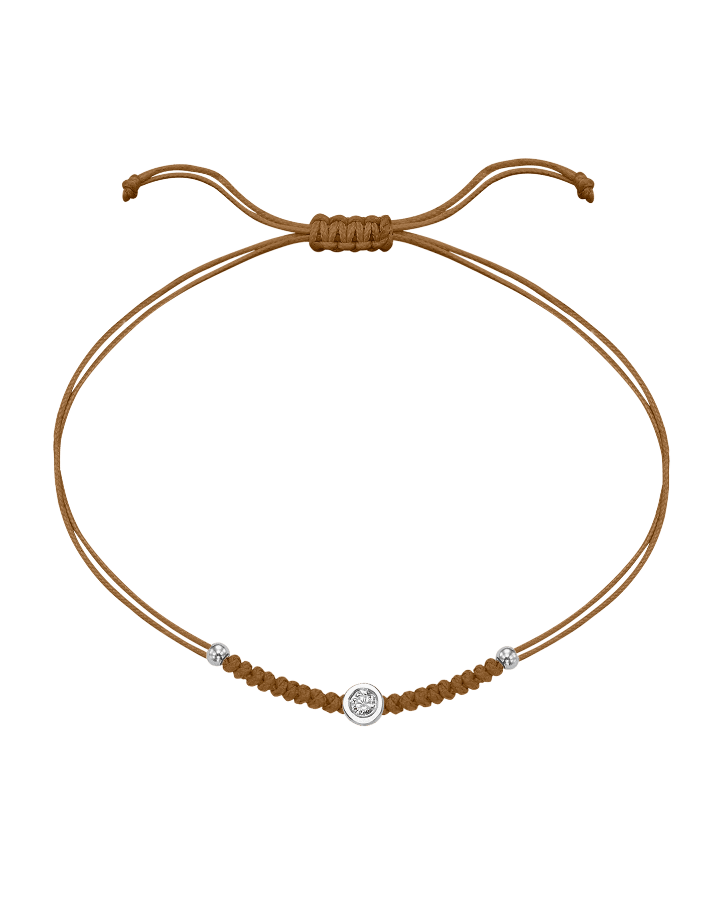 Le String of Love Boules D'or - Or Blanc 14 carats Bracelet 14K Solid Gold Camel Medium: 0.05 carats