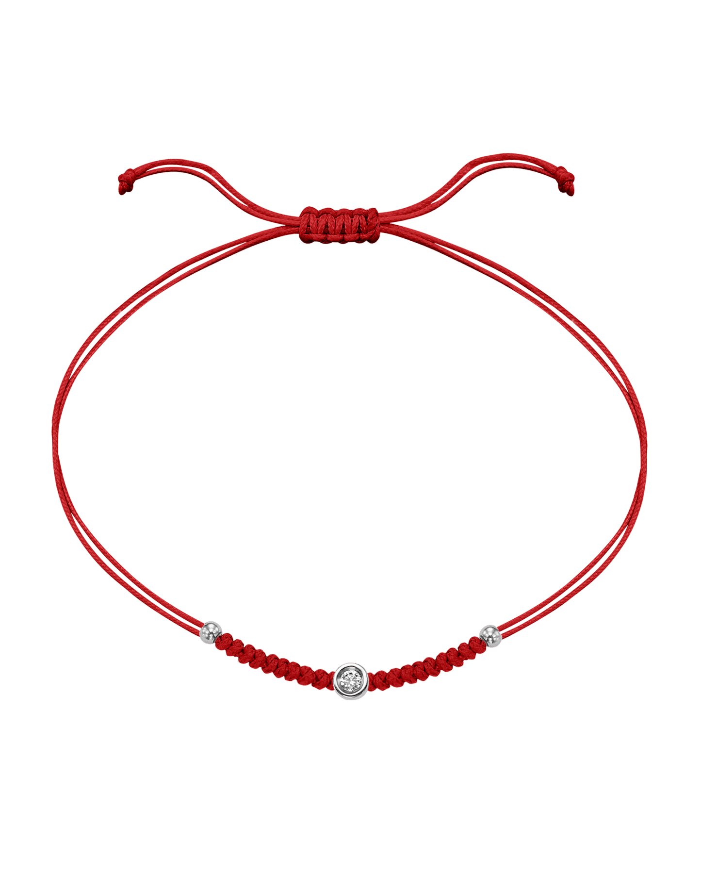 Le String of Love Boules D'or - Or Blanc 14 carats Bracelet 14K Solid Gold Rouge Small: 0.03 carats