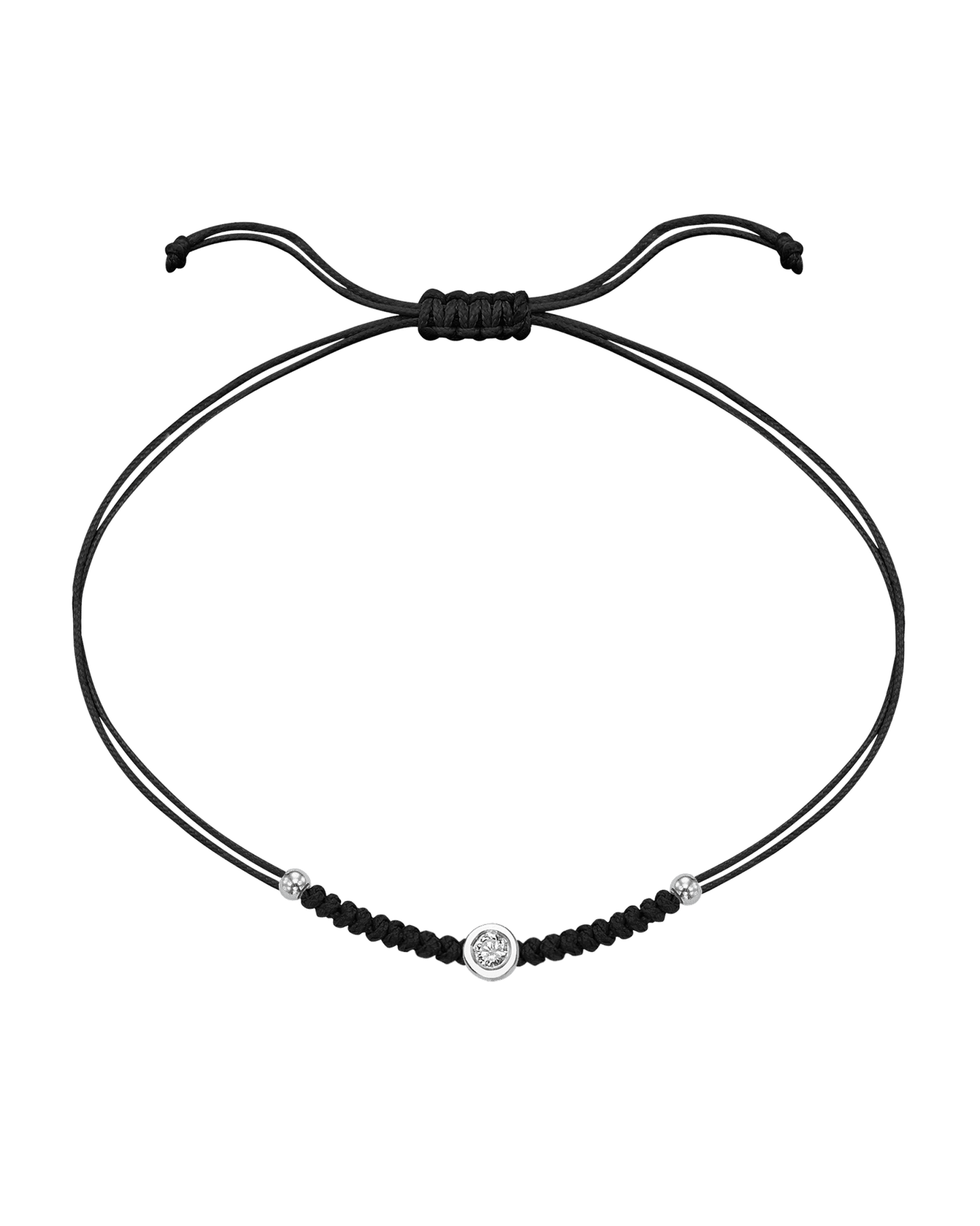 Le String of Love Boules D'or - Or Blanc 14 carats Bracelet 14K Solid Gold Noir Medium: 0.05 carats