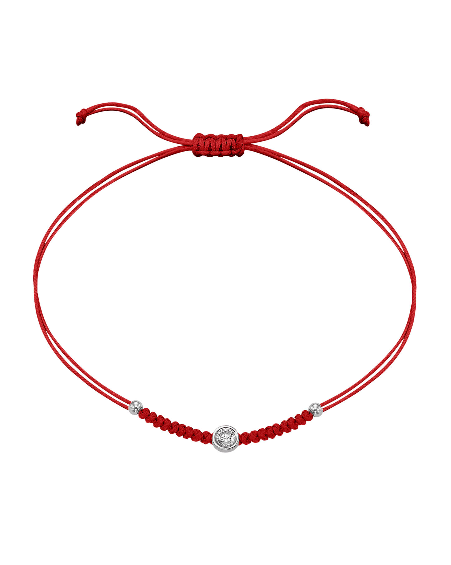 Le String of Love Boules D'or - Or Blanc 14 carats Bracelet 14K Solid Gold Rouge Large: 0.10 carats