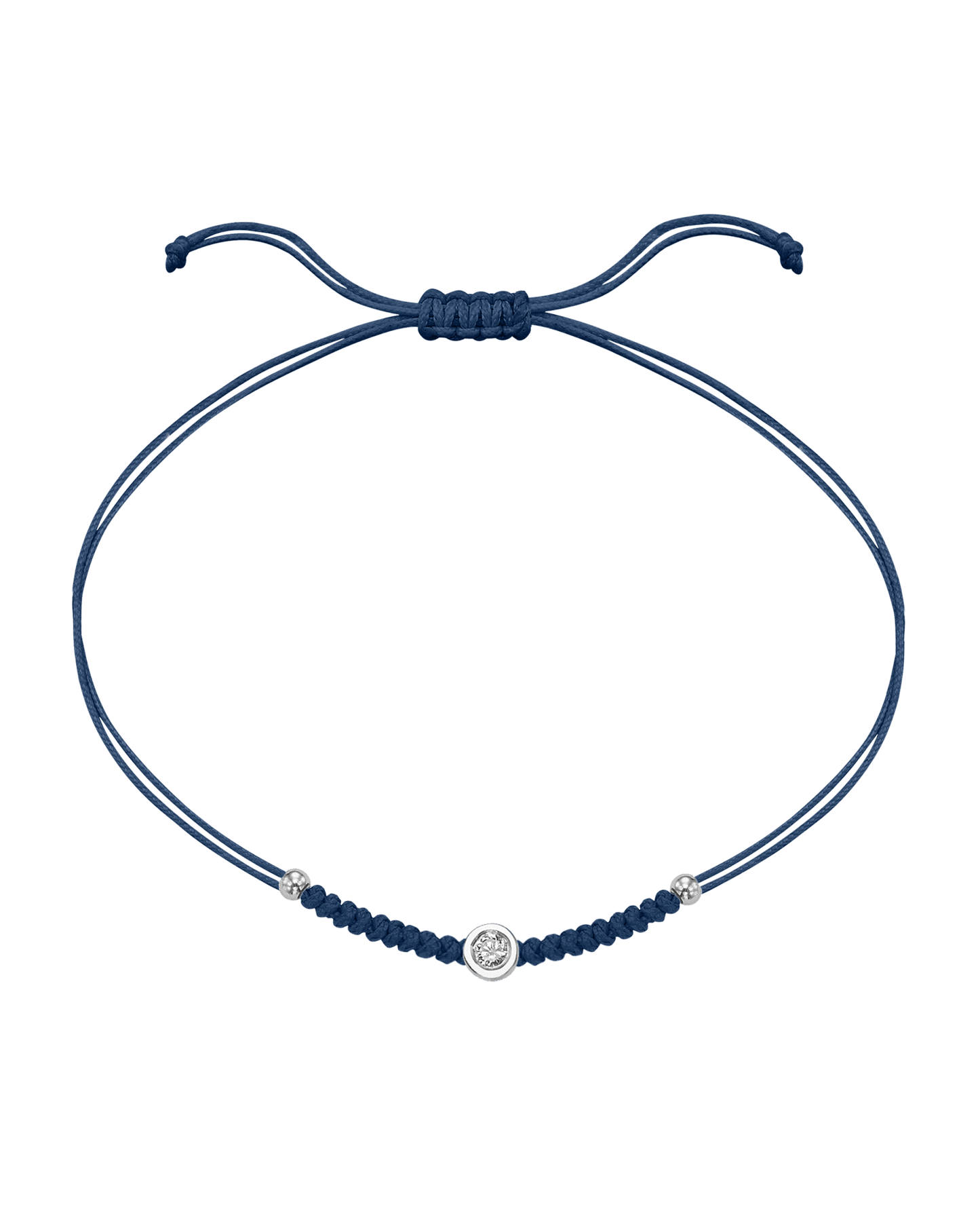Le String of Love Boules D'or - Or Blanc 14 carats Bracelet 14K Solid Gold Bleu Indigo Small: 0.03 carats