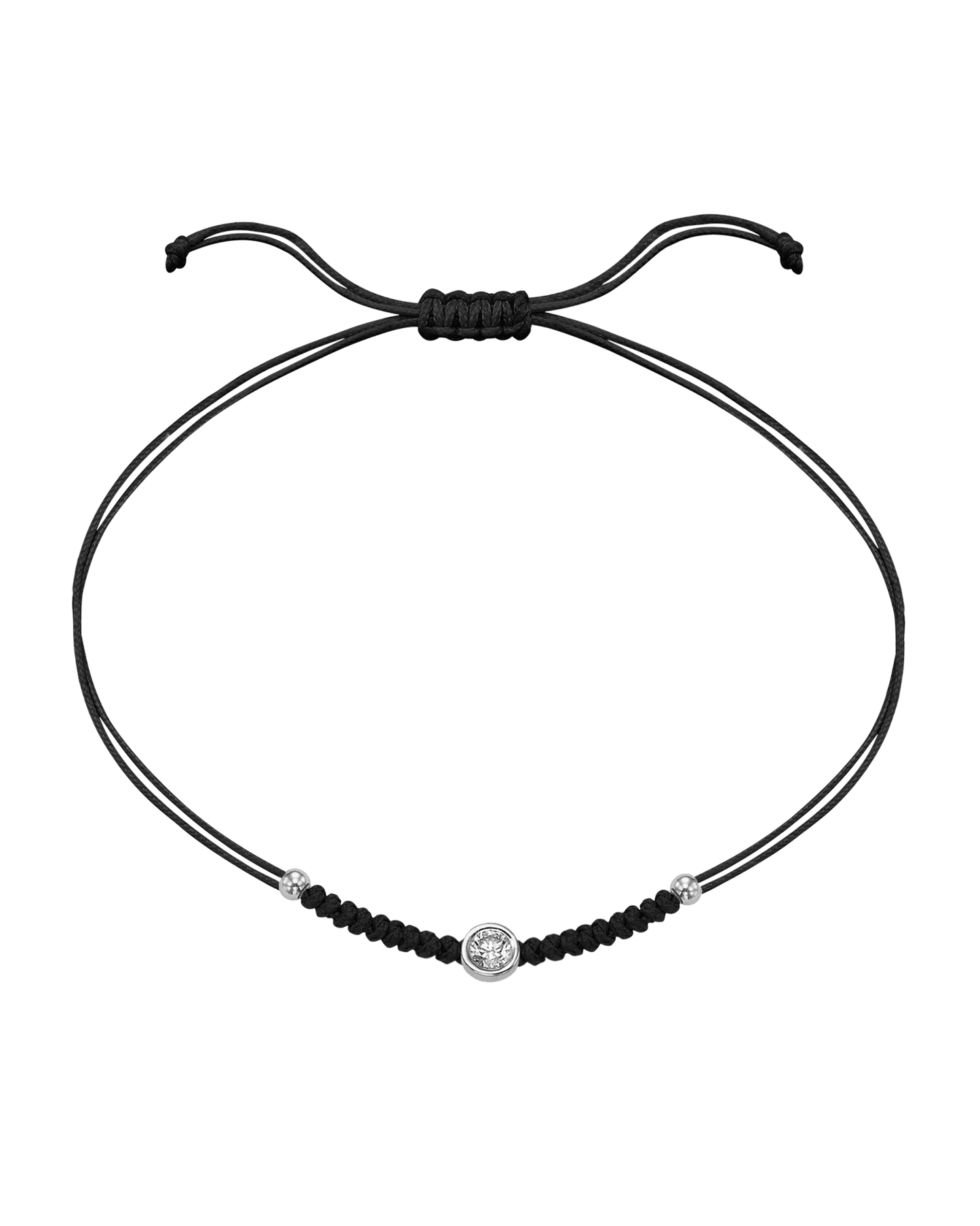 Le String of Love Boules D'or - Or Blanc 14 carats Bracelet 14K Solid Gold Noir Large: 0.10 carats