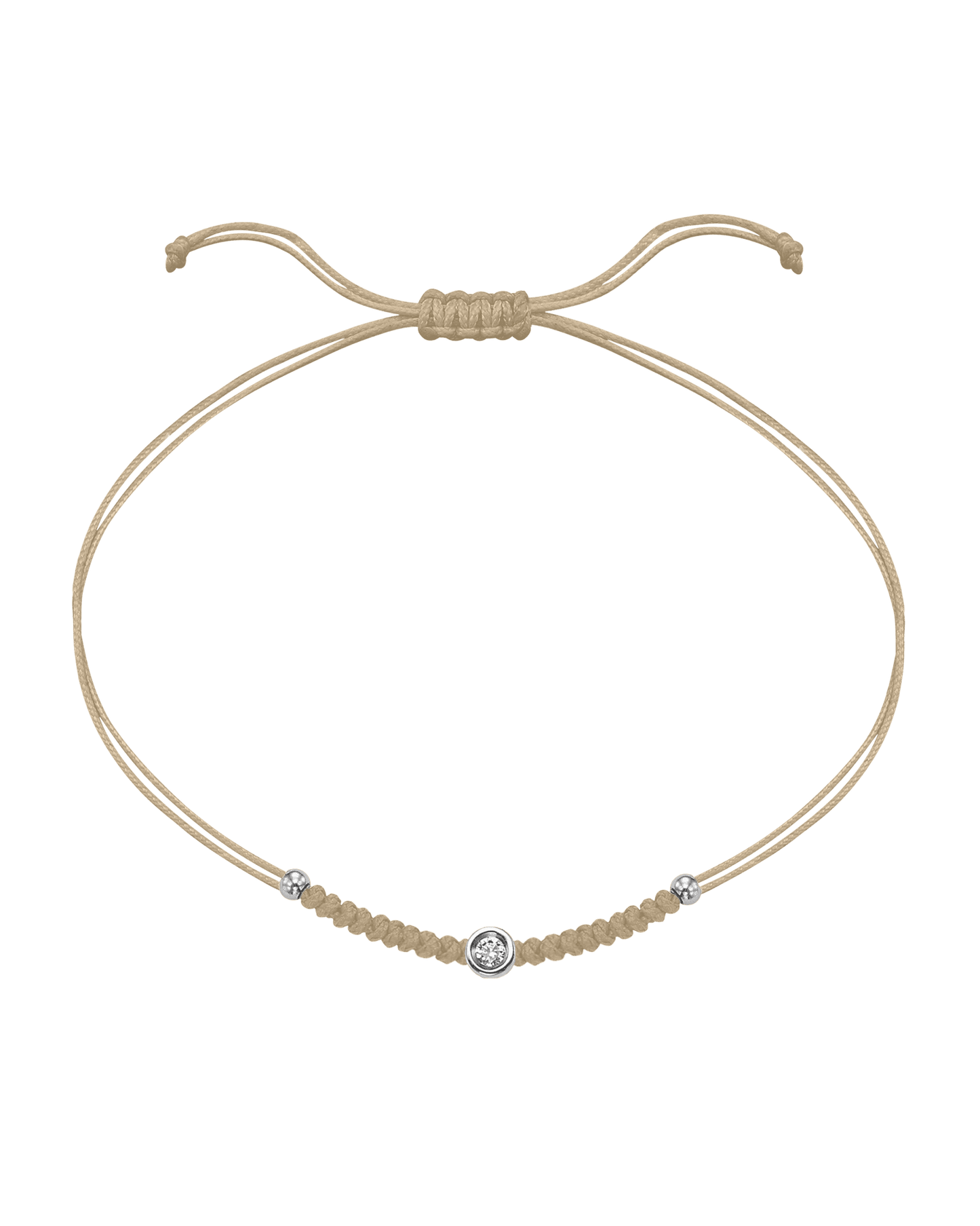 Le String of Love Boules D'or - Or Blanc 14 carats Bracelet 14K Solid Gold Beige Small: 0.03 carats