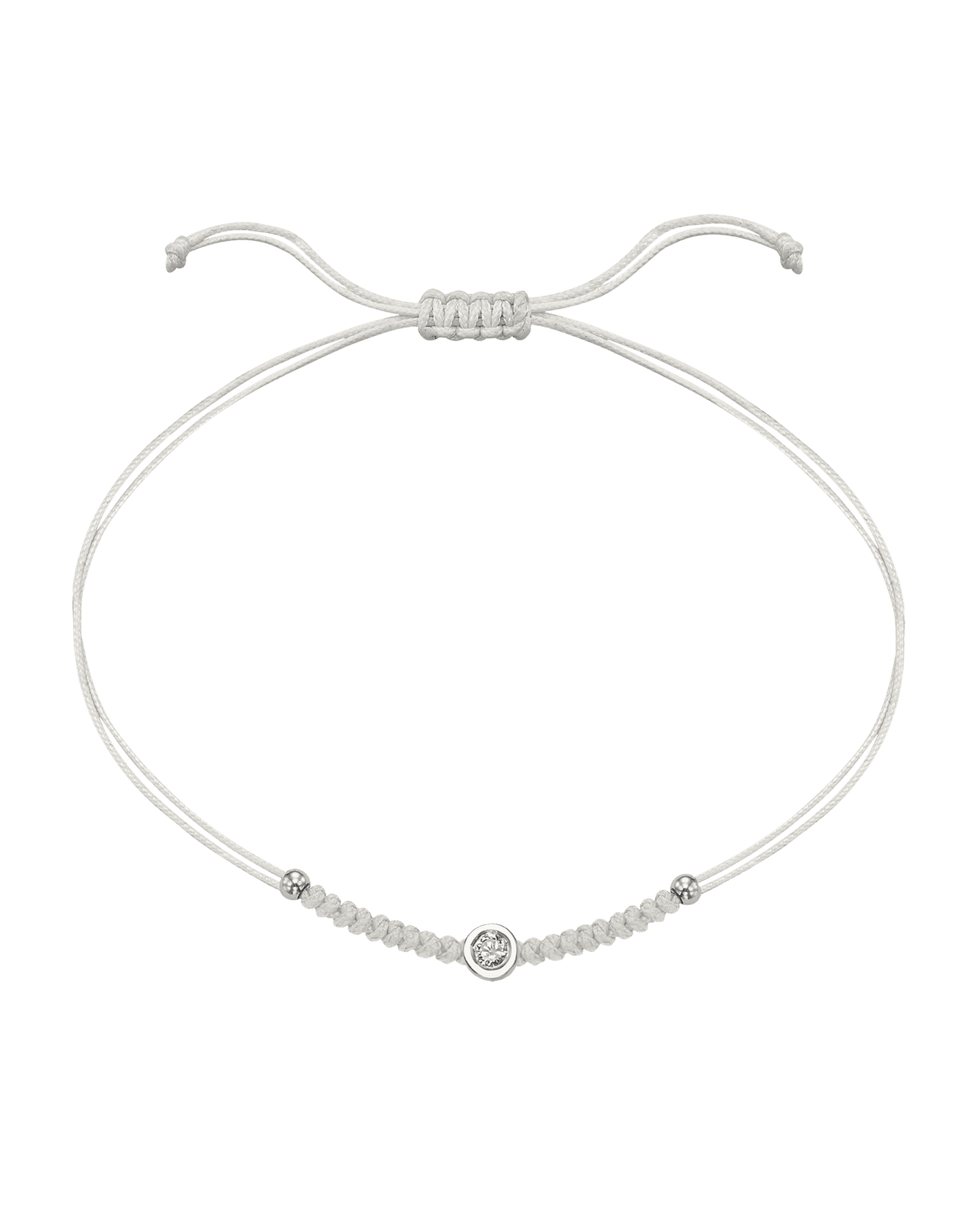 Le String of Love Boules D'or - Or Blanc 14 carats Bracelet 14K Solid Gold Perle Medium: 0.05 carats