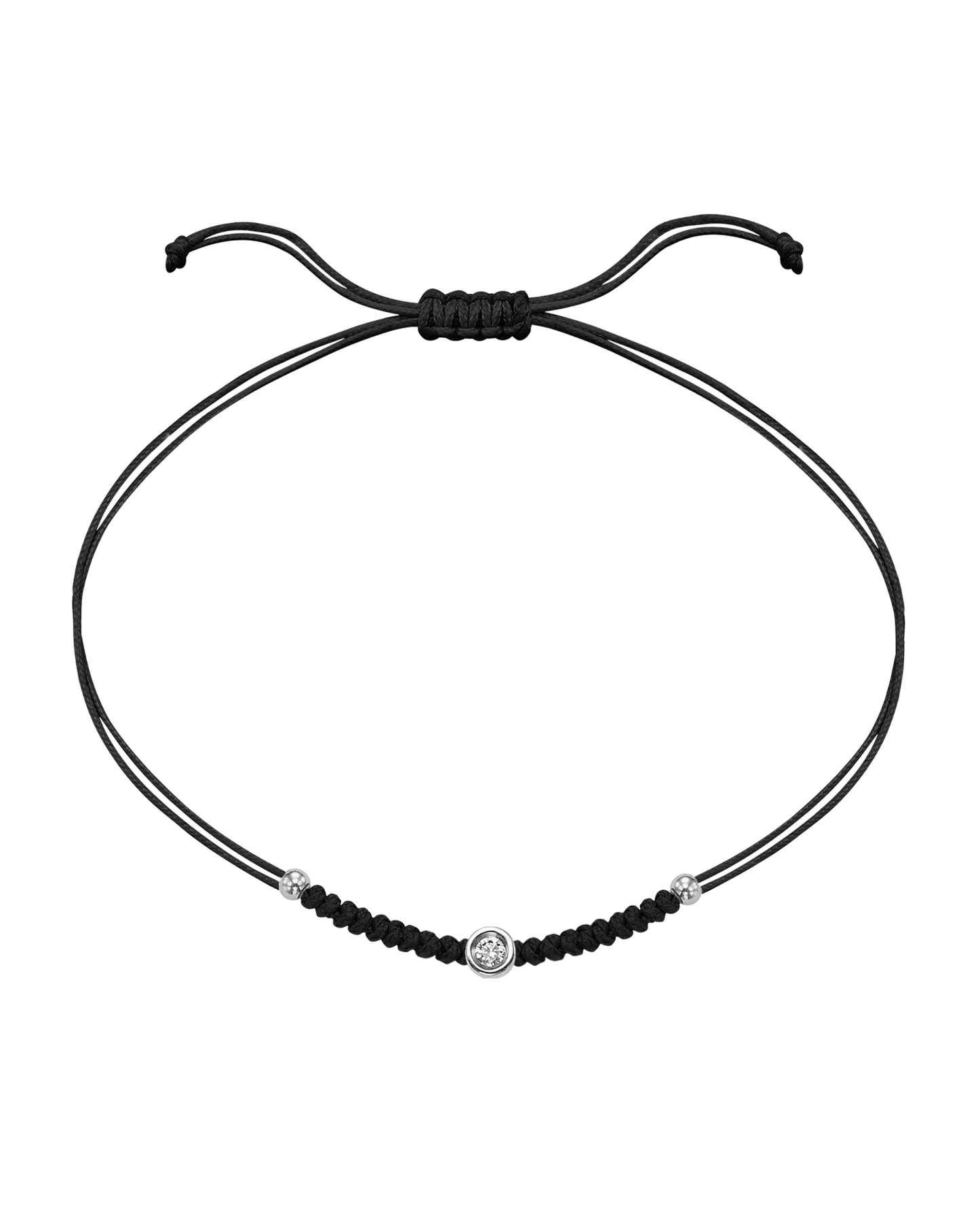 Le String of Love Boules D'or - Or Blanc 14 carats Bracelet 14K Solid Gold Noir Small: 0.03 carats
