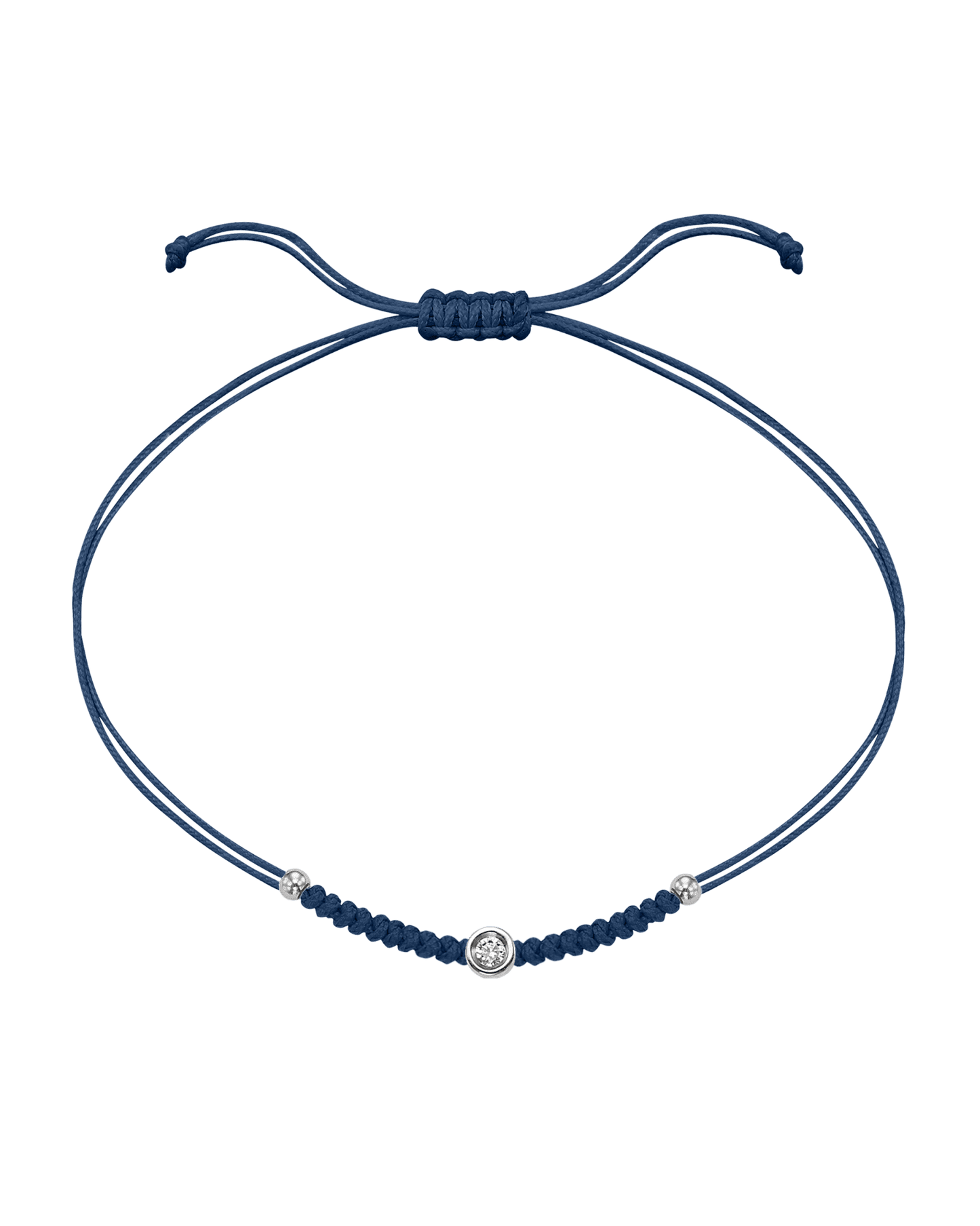 Le String of Love Boules D'or - Or Blanc 14 carats Bracelet 14K Solid Gold Bleu Indigo Large: 0.10 carats