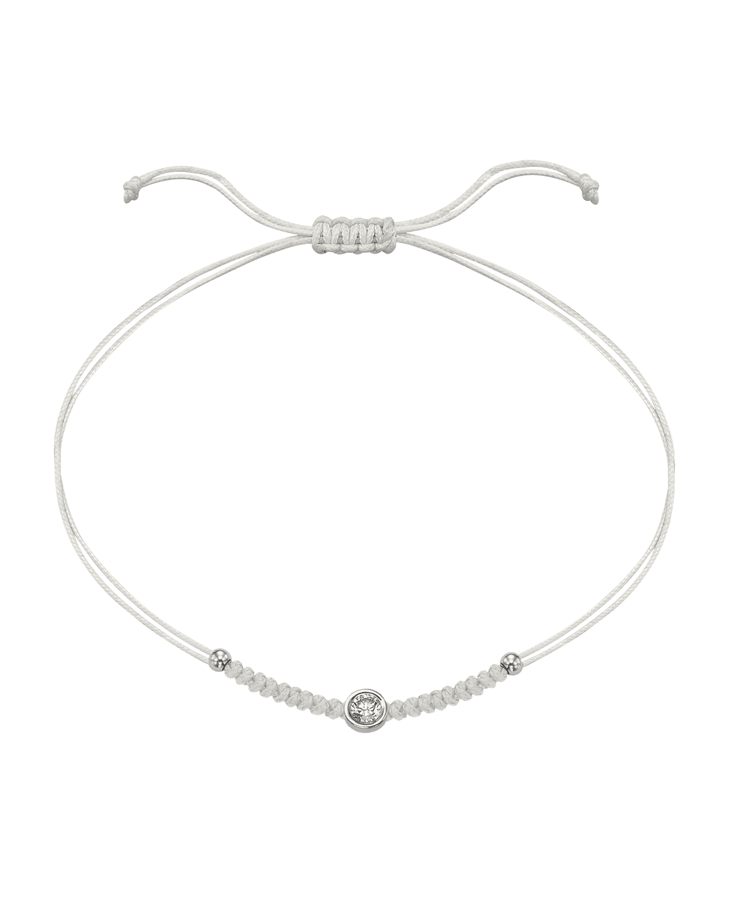Le String of Love Boules D'or - Or Blanc 14 carats Bracelet 14K Solid Gold Perle Large: 0.10 carats