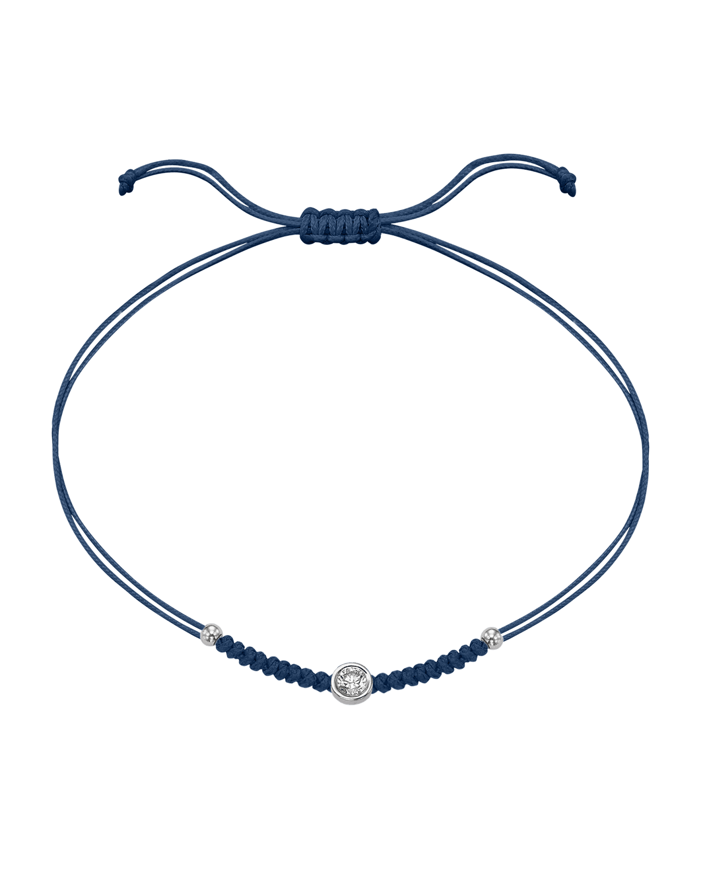 Le String of Love Boules D'or - Or Blanc 14 carats Bracelet 14K Solid Gold Bleu Indigo Medium: 0.05 carats