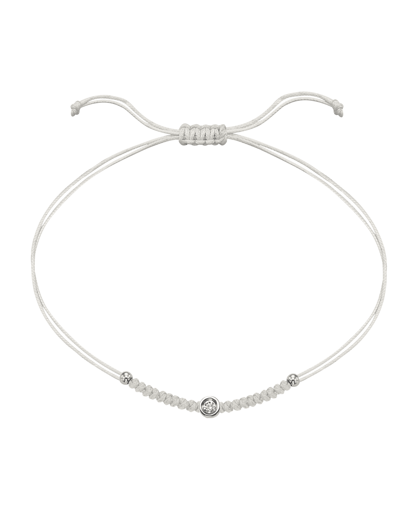 Le String of Love Boules D'or - Or Blanc 14 carats Bracelet 14K Solid Gold Perle Small: 0.03 carats