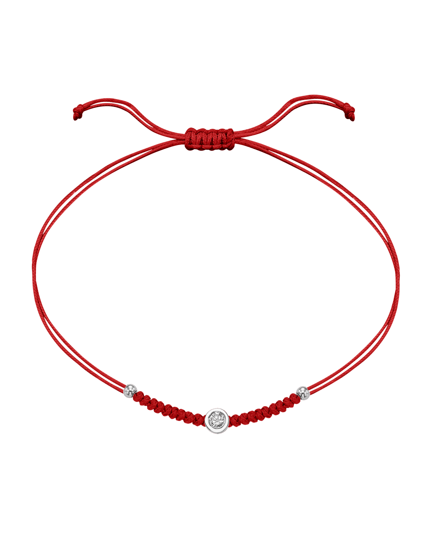 Le String of Love Boules D'or - Or Blanc 14 carats Bracelet 14K Solid Gold Rouge Medium: 0.05 carats