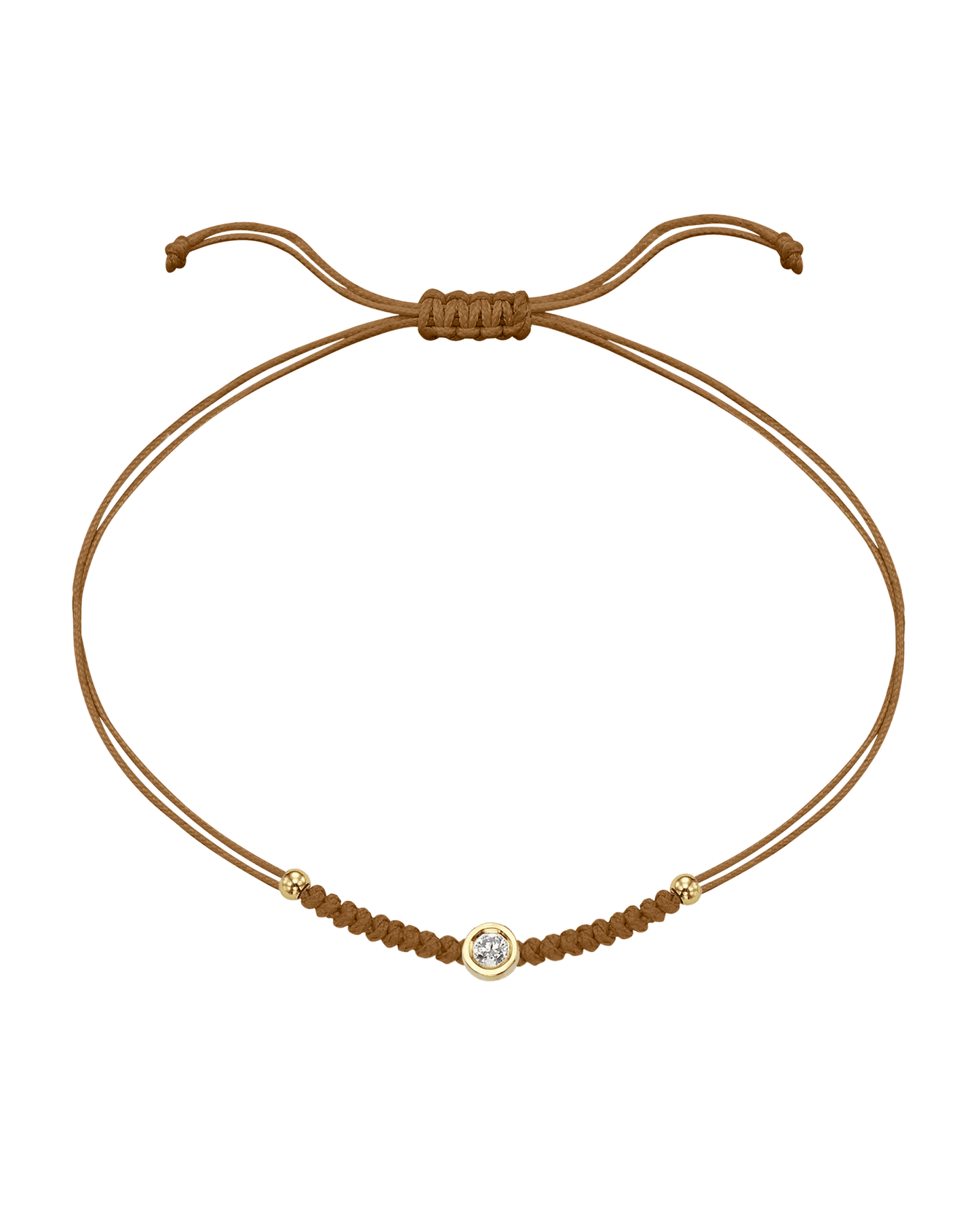 Le String of Love Boules D'or - Or Jaune 14 carats Bracelet 14K Solid Gold Camel Medium: 0.05 carats