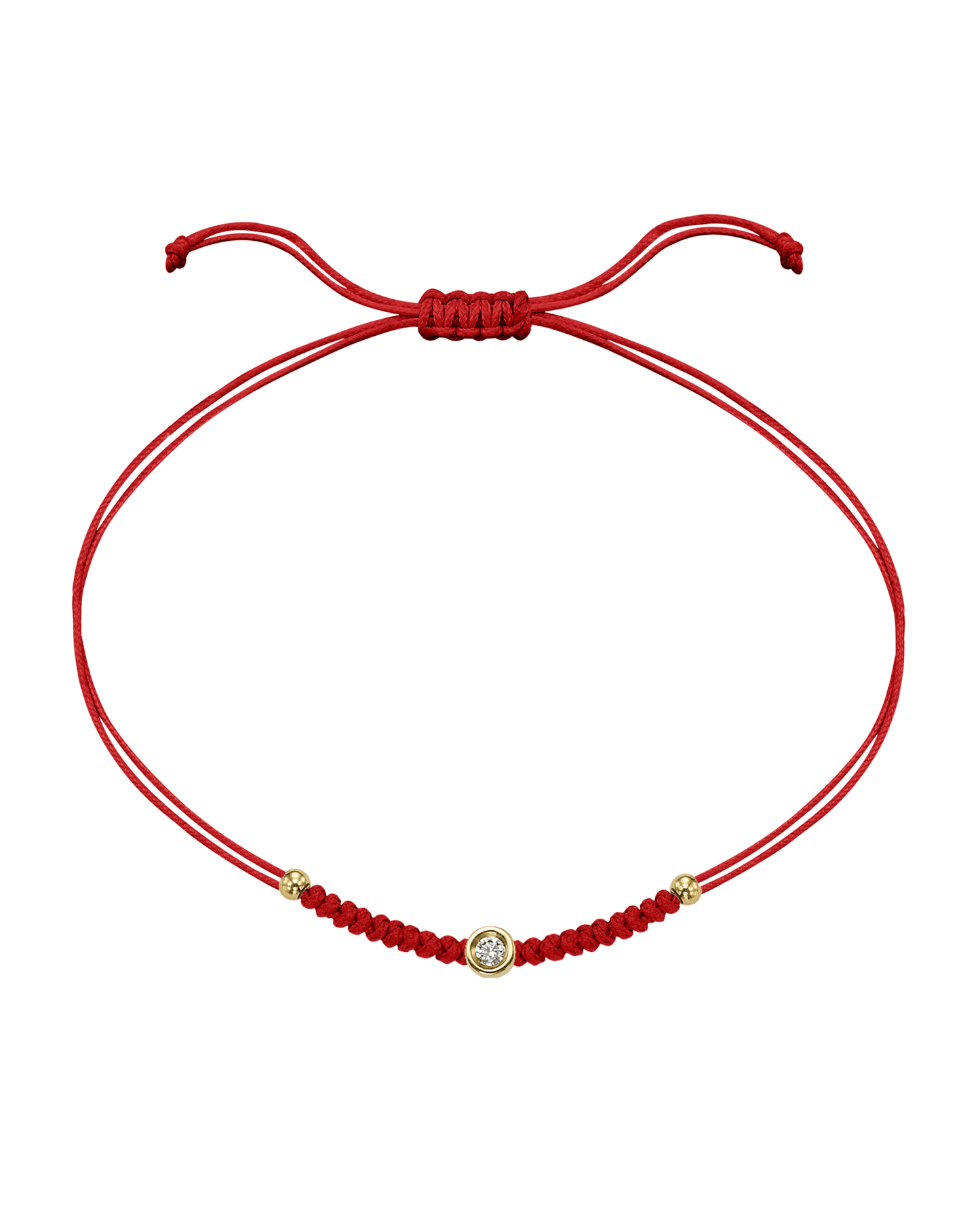 Le String of Love Boules D'or - Or Jaune 14 carats Bracelet 14K Solid Gold Rouge Small: 0.03 carats
