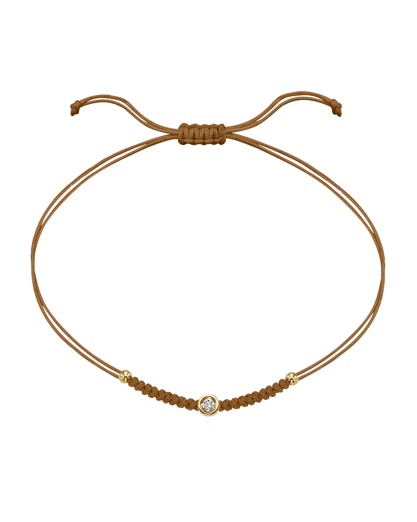 Le String of Love Boules D'or - Or Jaune 14 carats Bracelet 14K Solid Gold Camel Small: 0.03 carats