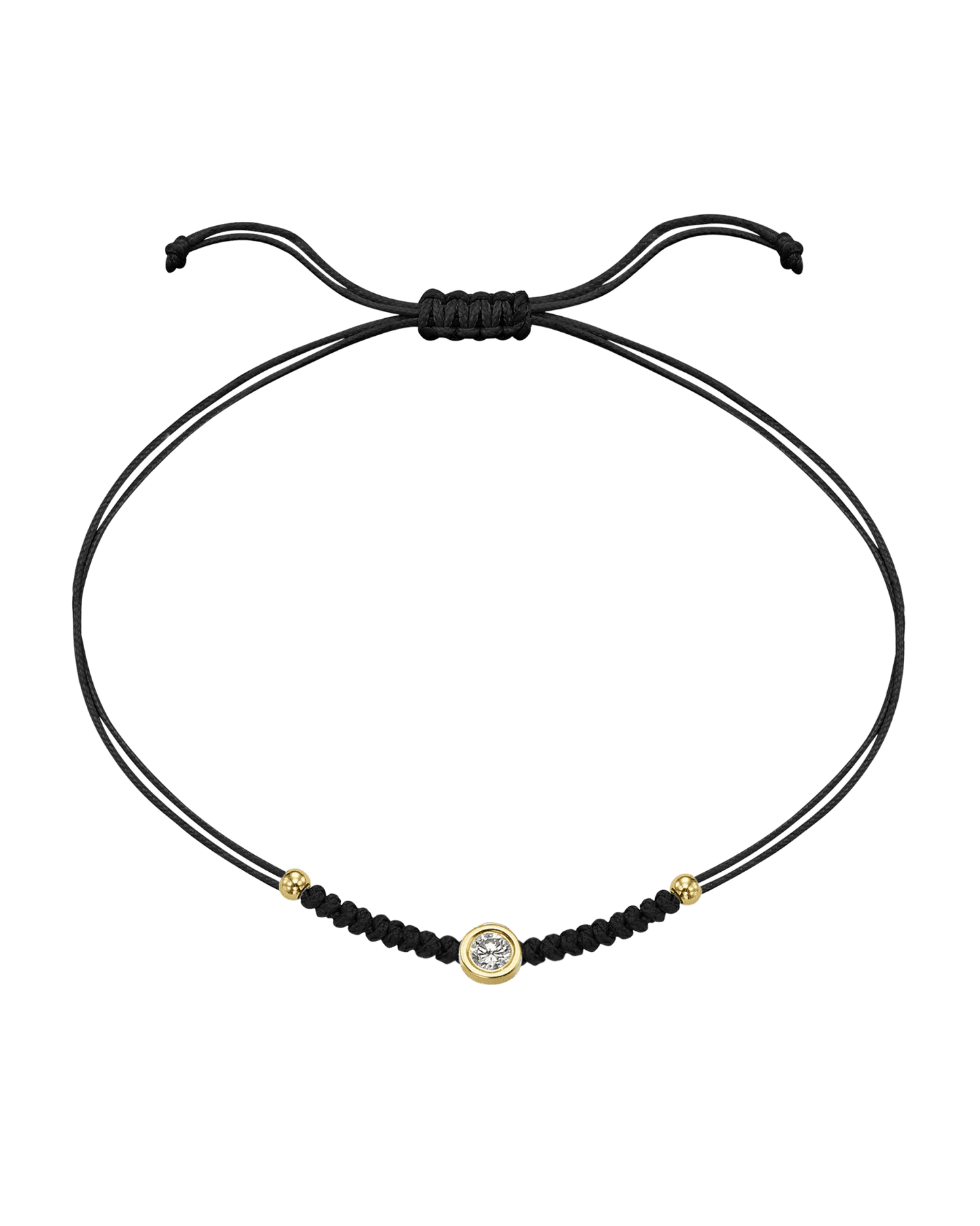 Le String of Love Boules D'or - Or Jaune 14 carats Bracelet 14K Solid Gold Noir Large: 0.10 carats