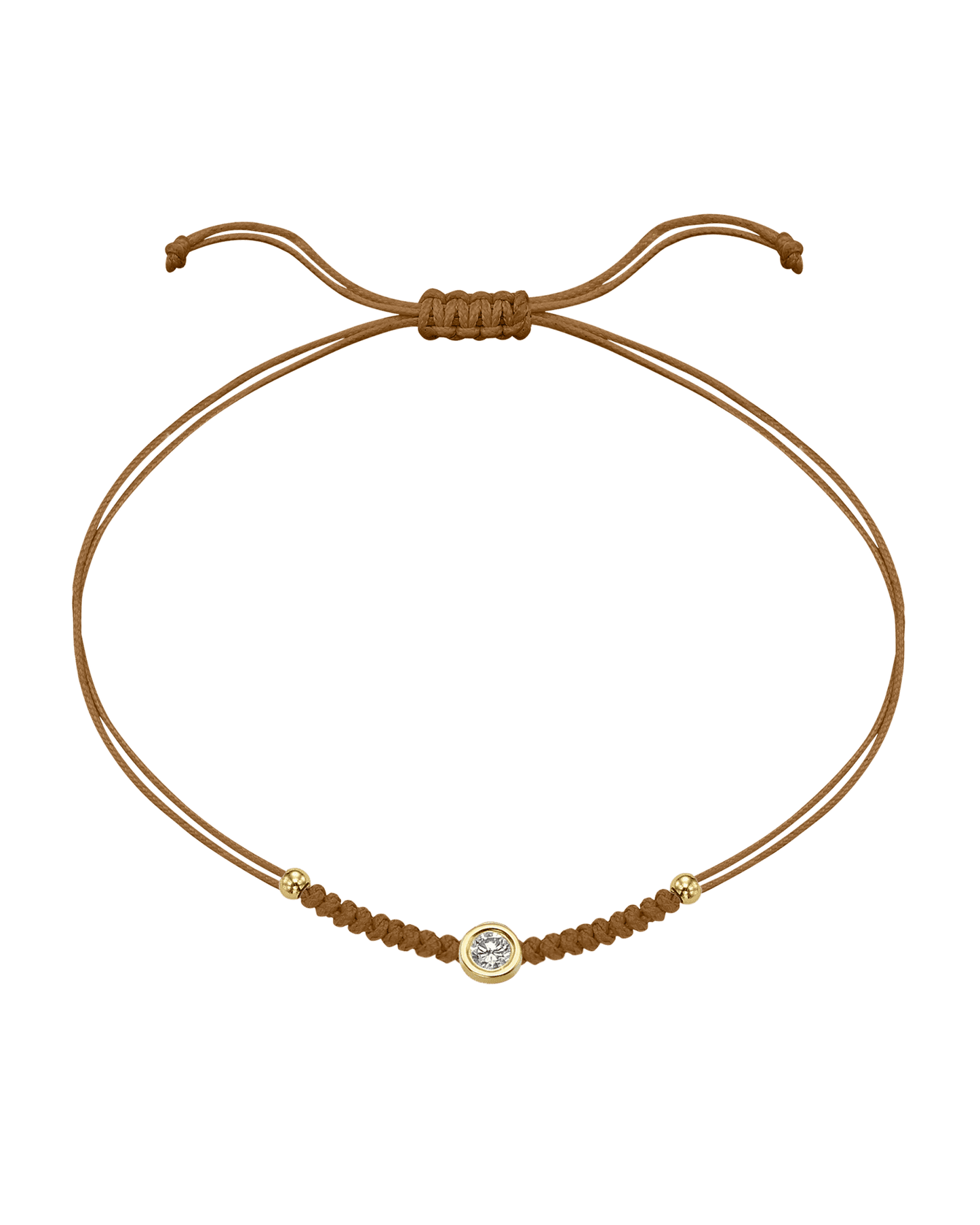 Le String of Love Boules D'or - Or Jaune 14 carats Bracelet 14K Solid Gold Camel Large: 0.10 carats