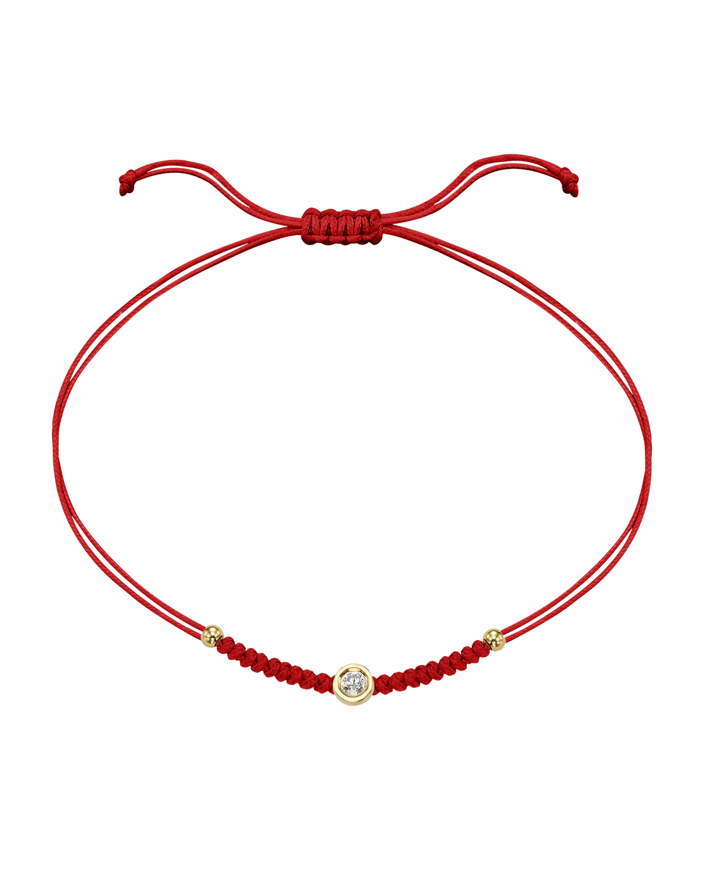 Le String of Love Boules D'or - Or Jaune 14 carats Bracelet 14K Solid Gold Rouge Medium: 0.05 carats