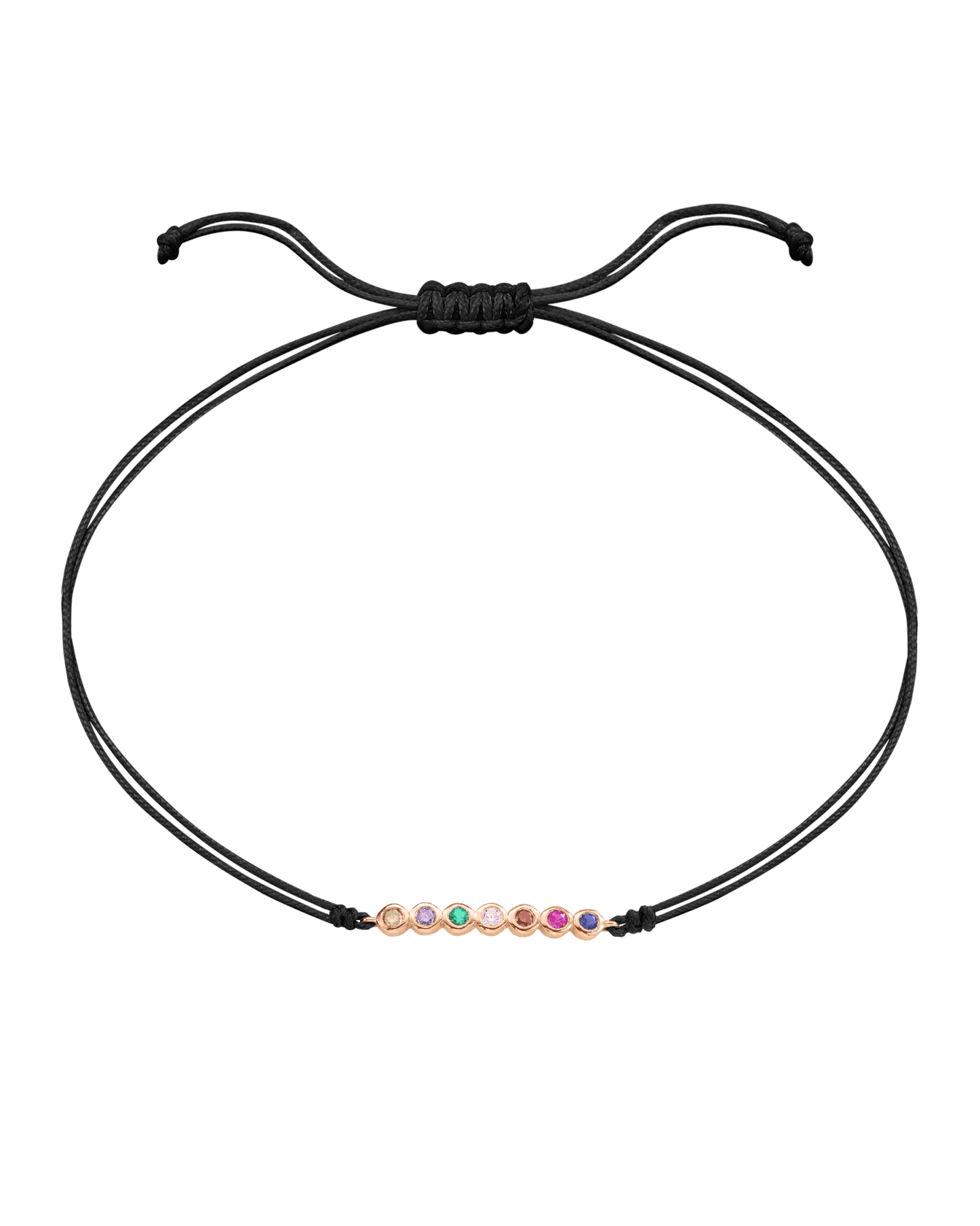 Bracelet Pierres Précieuses - Or Rose 14 carats Bracelet 14K Solid Gold Noir 2