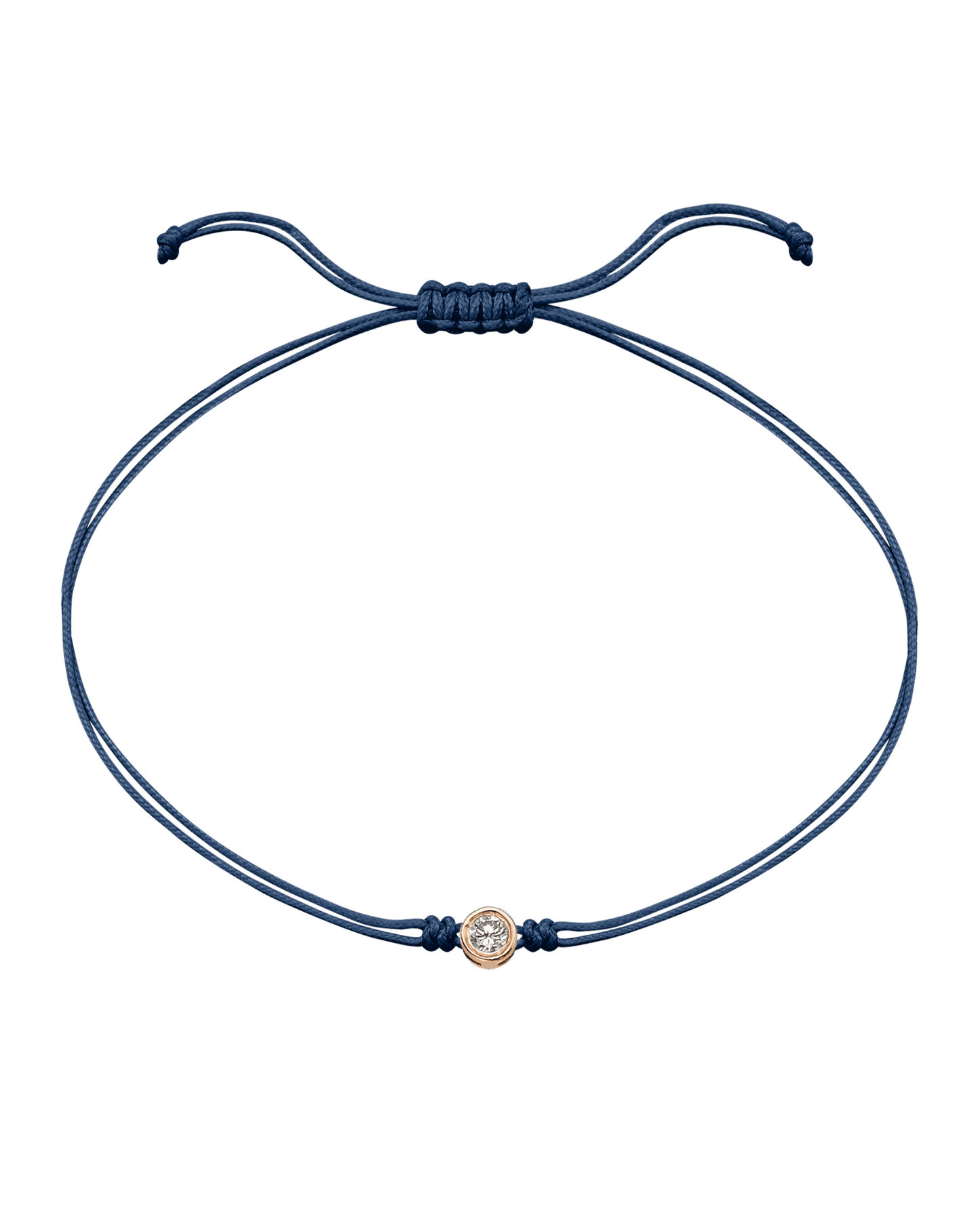 Le String of Love - Or Rose 14 carats Bracelets magal-dev Bleu Indigo Large: 0.10 carats