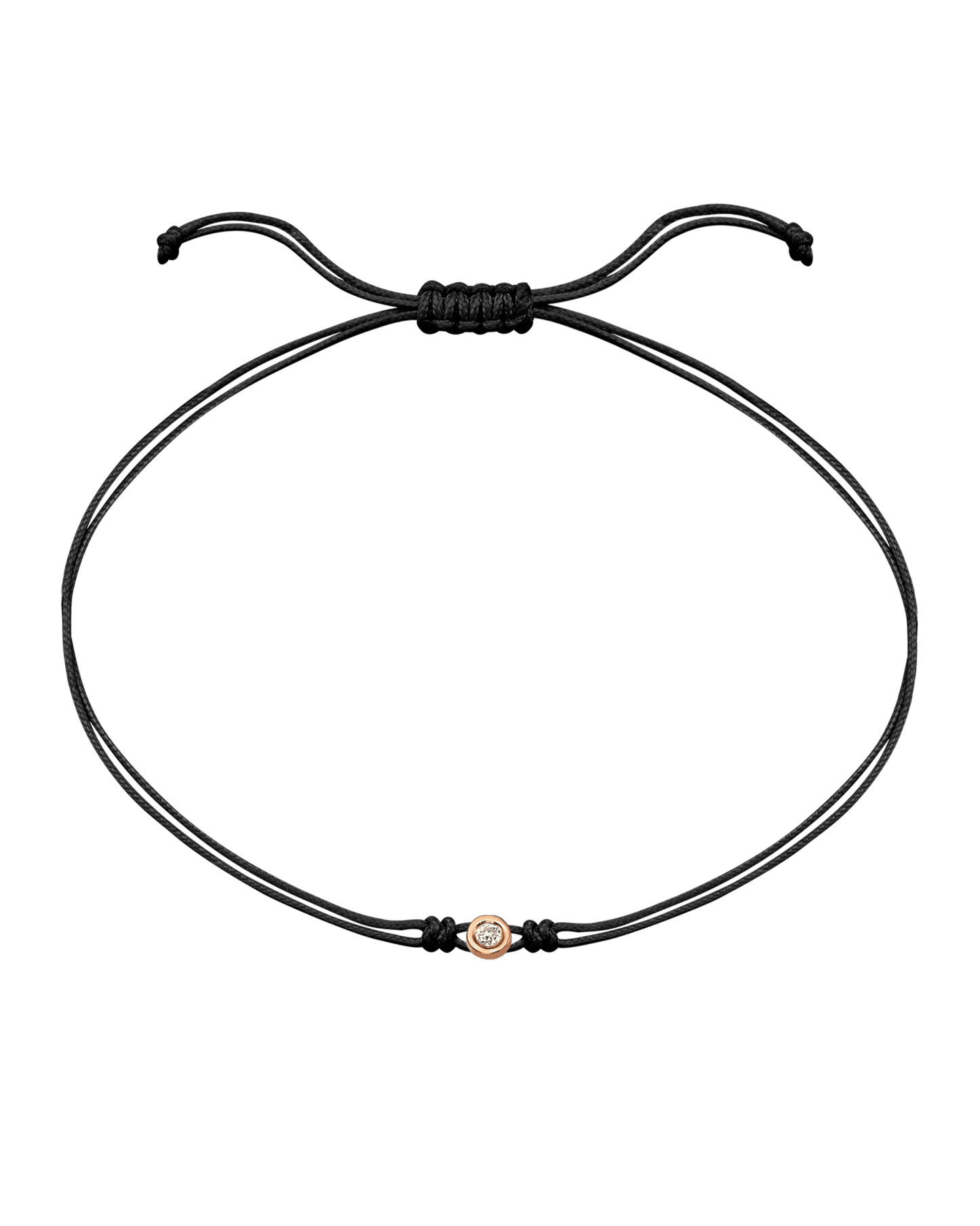 Le String of Love - Or Rose 14 carats Bracelets magal-dev Noir Small: 0.03 carats