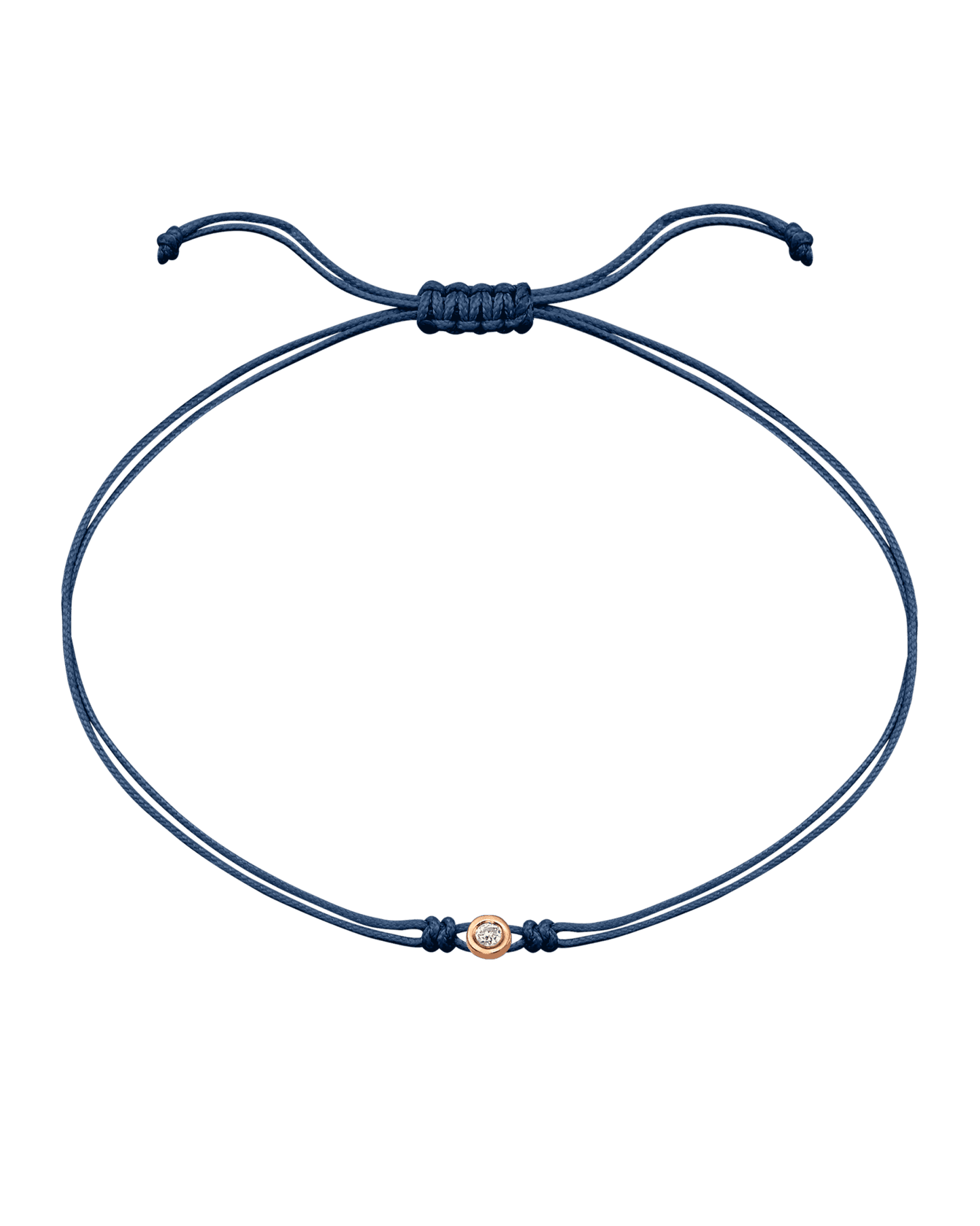 Le String of Love - Or Rose 14 carats Bracelets magal-dev Bleu Indigo Small: 0.03 carats