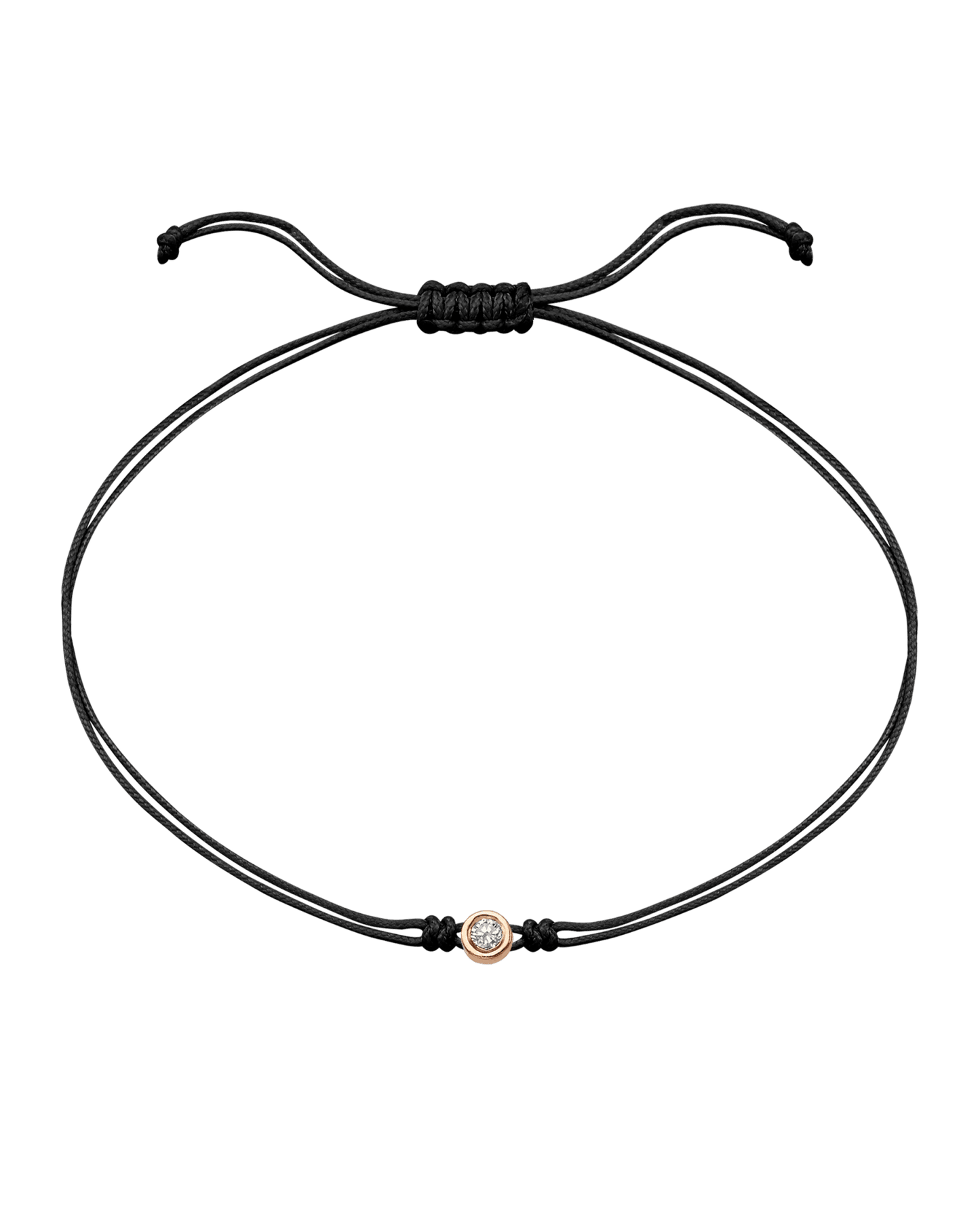 Le String of Love - Or Rose 14 carats Bracelets magal-dev Noir Medium: 0.05 carats
