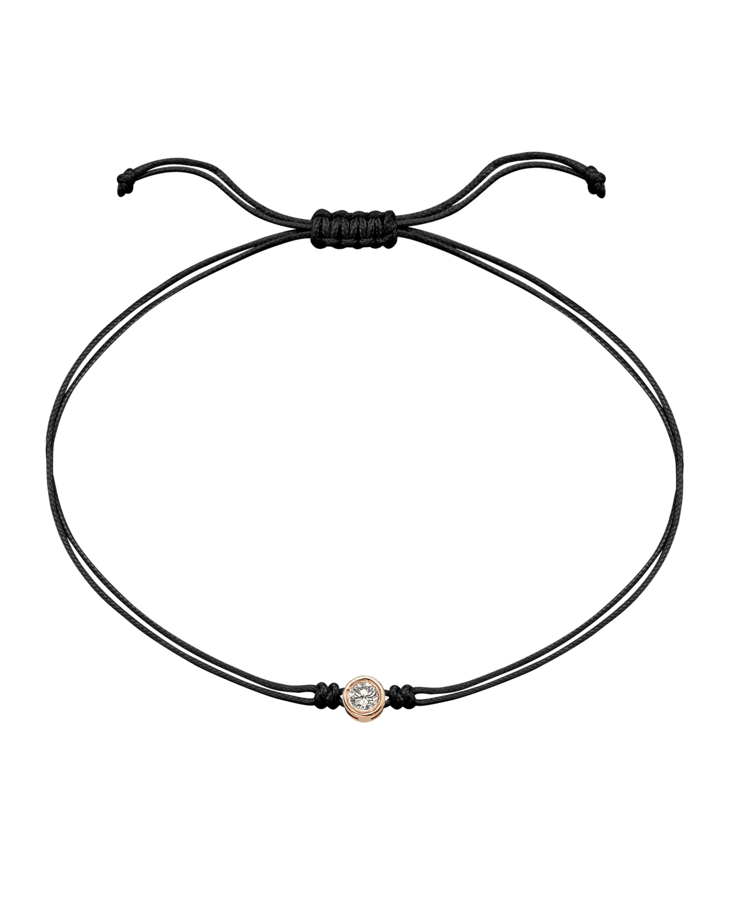 Le String of Love - Or Rose 14 carats Bracelets magal-dev Noir Large: 0.10 carats
