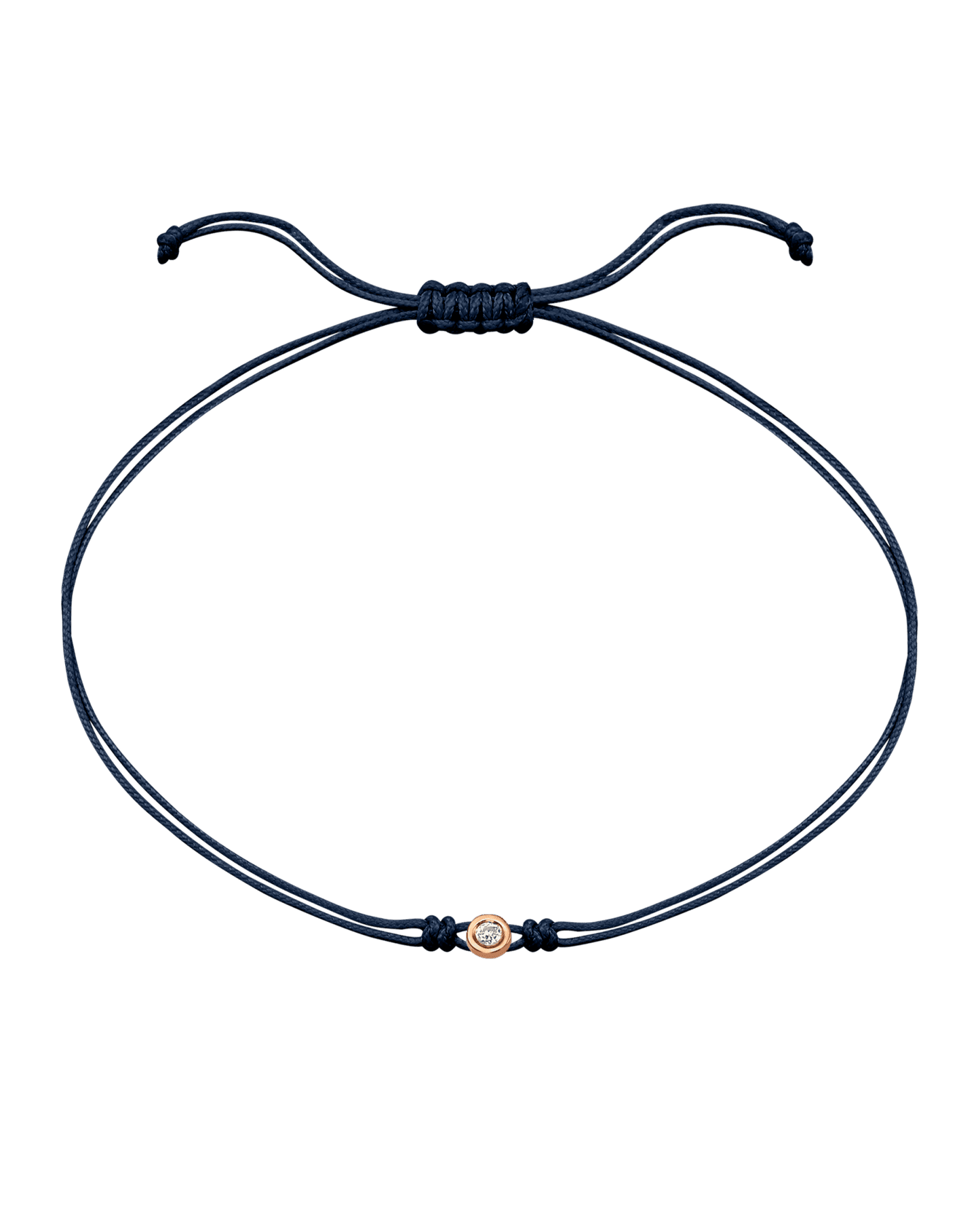 Le String of Love - Or Rose 14 carats Bracelets magal-dev Bleu Marine Small: 0.03 carats