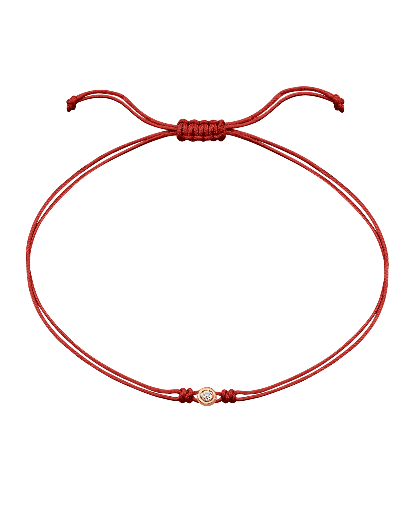 Le String of Love - Or Rose 14 carats Bracelets magal-dev Rouge Small: 0.03 carats