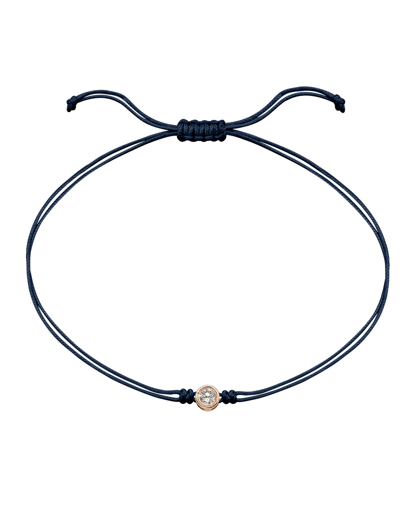 Le String of Love - Or Rose 14 carats Bracelets magal-dev Bleu Marine Large: 0.10 carats