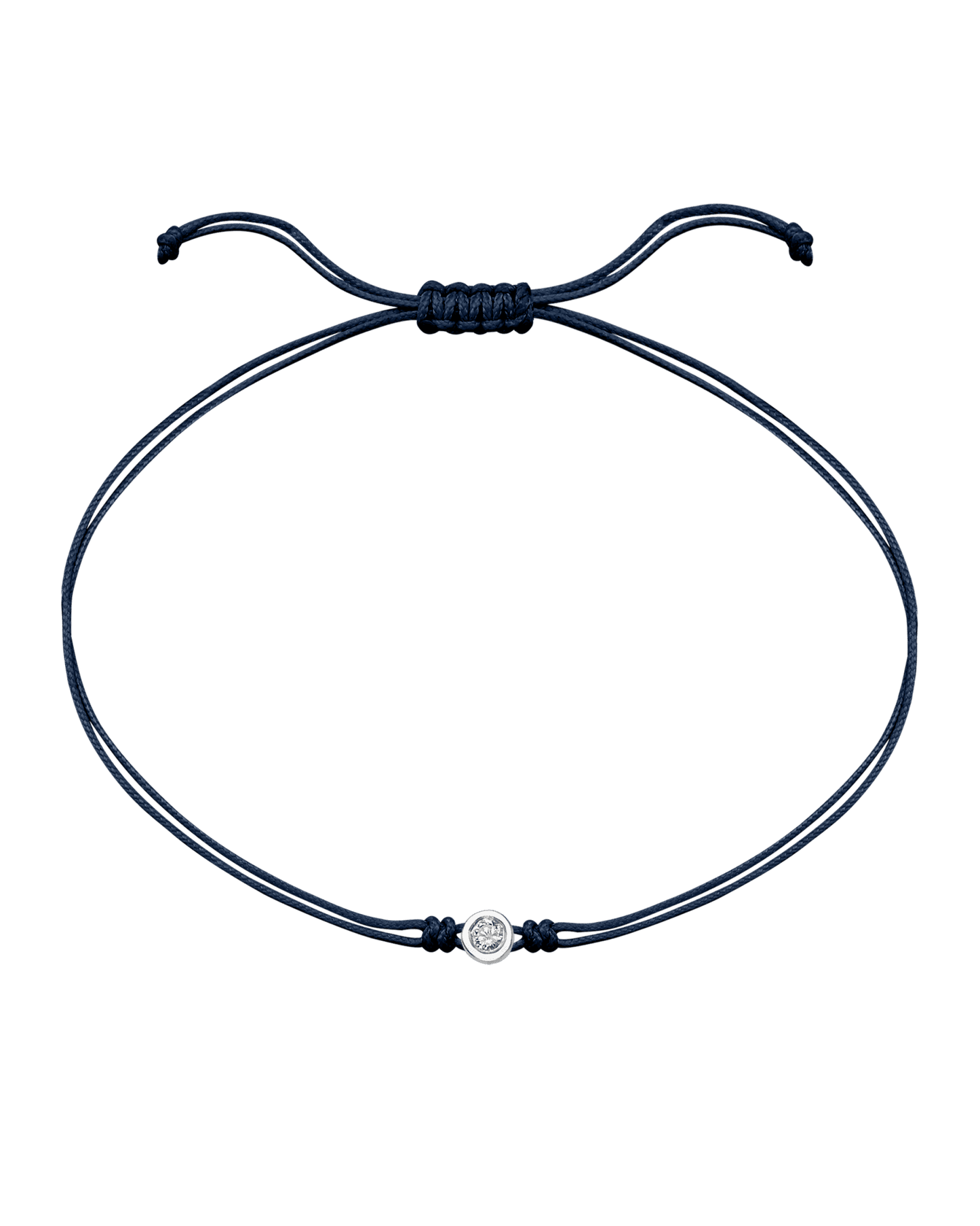 Le String of Love - Or Blanc 14 carats Bracelets magal-dev Bleu Marine Medium: 0.05 carats