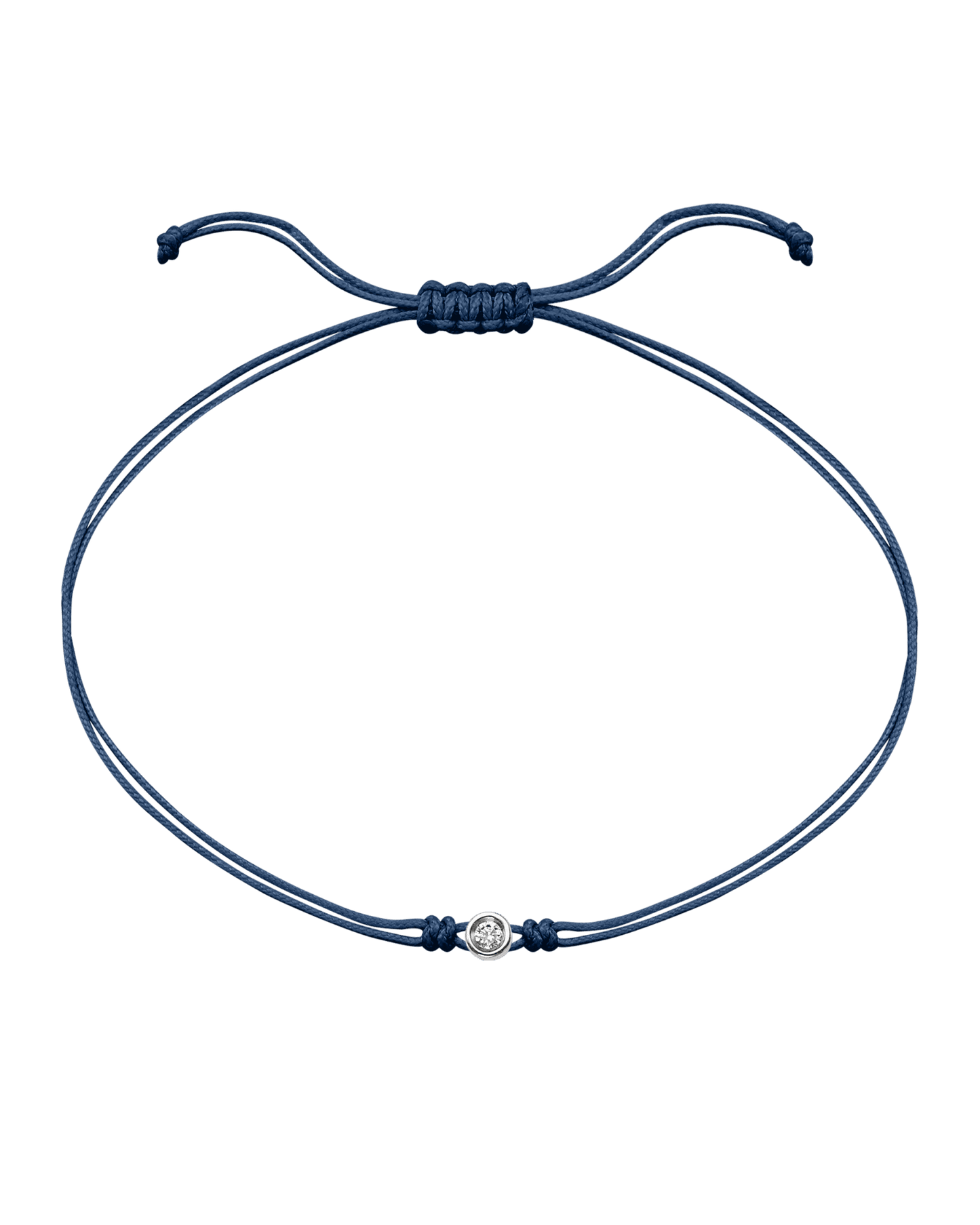 Le String of Love - Or Blanc 14 carats Bracelets magal-dev Bleu Indigo Small: 0.03 carats