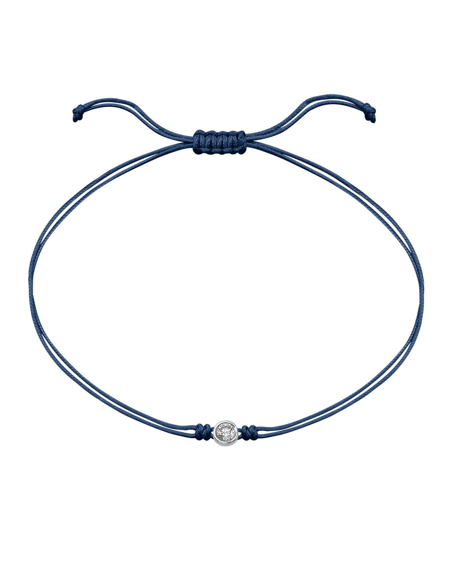 Le String of Love - Or Blanc 14 carats Bracelets magal-dev Bleu Indigo Large: 0.10 carats