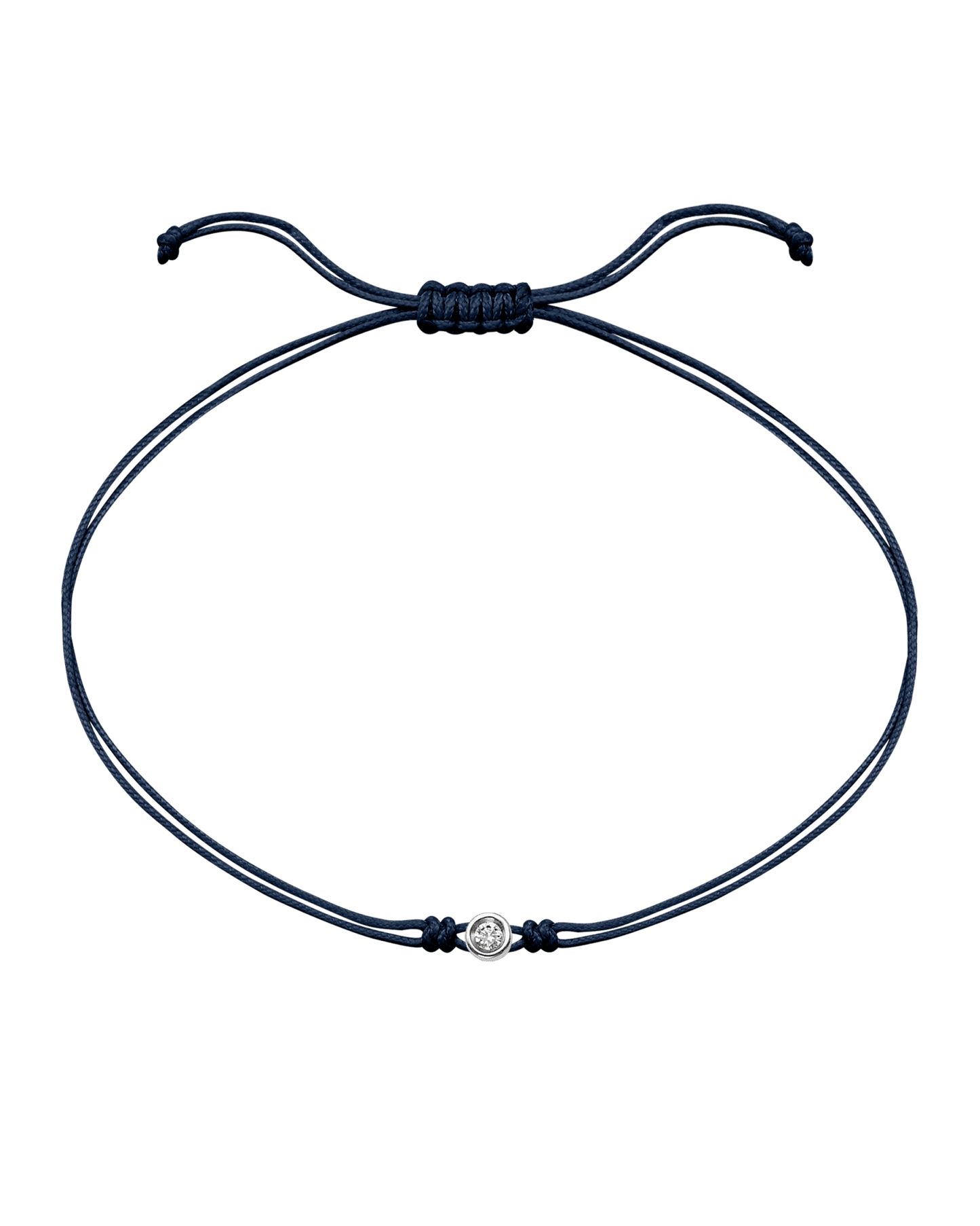 Le String of Love - Or Blanc 14 carats Bracelets magal-dev Bleu Marine Small: 0.03 carats