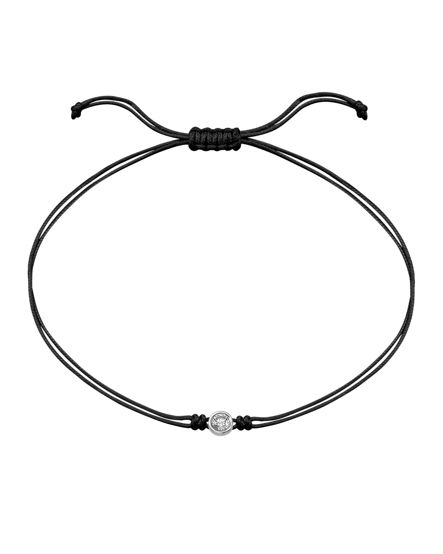 Le String of Love - Or Blanc 14 carats Bracelets magal-dev Noir Large: 0.10 carats